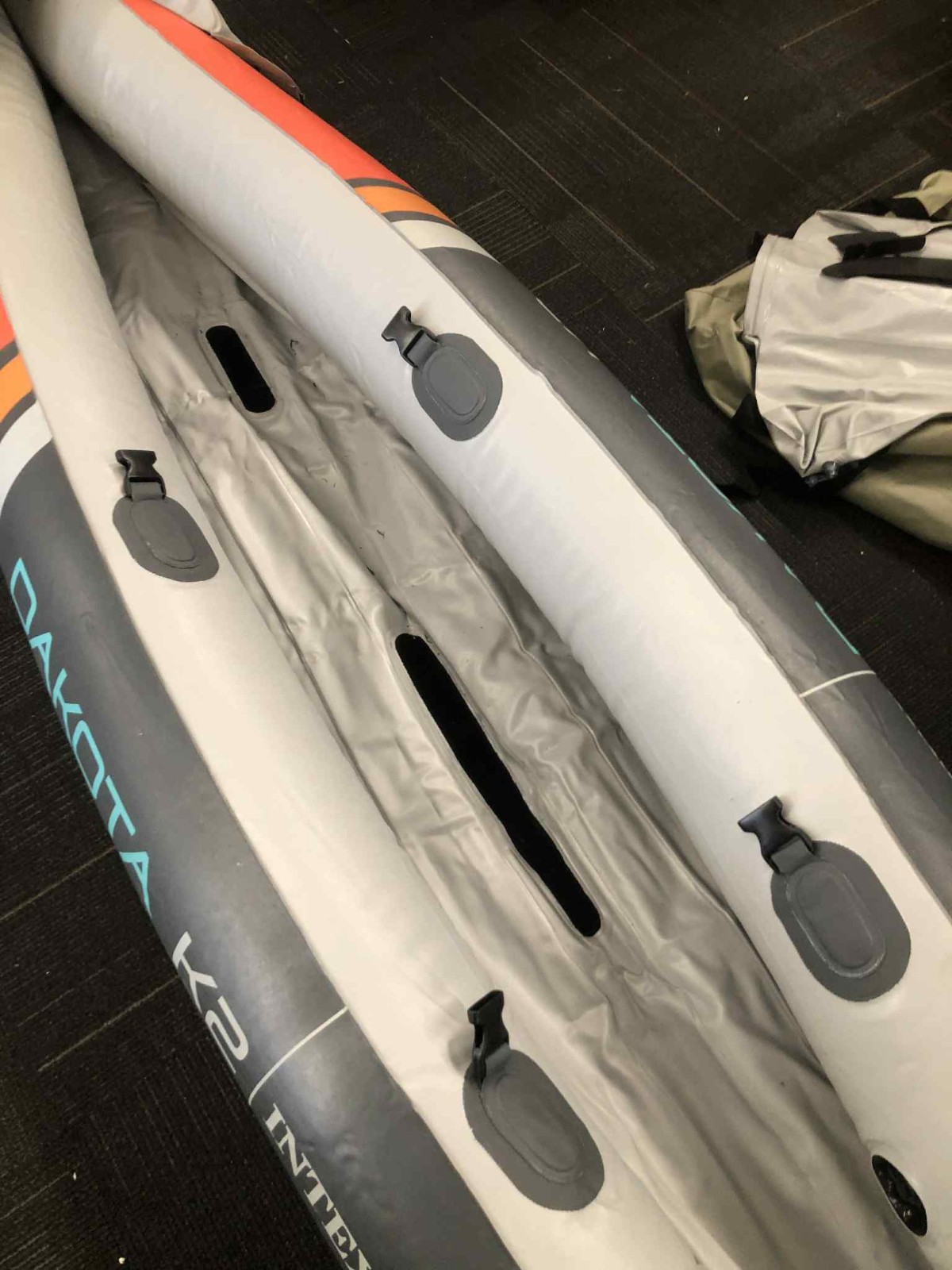 Intex Dakota K2 2 Person Vinyl Inflatable Kayak and Accessory Kit w/ Oars & Pump