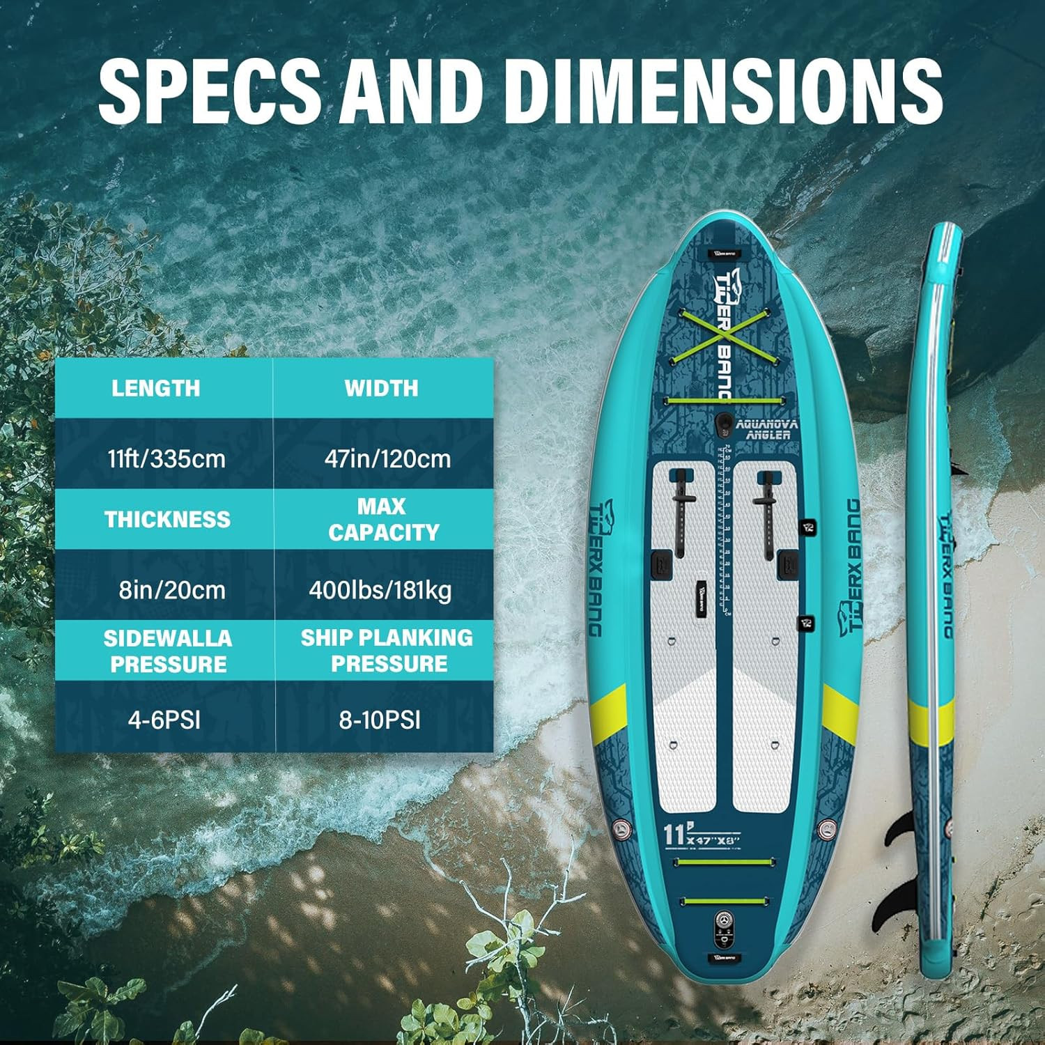 11’X47»X8» Inflatable Fishing Kayak, High-Performance Inflatable Kayak-Ideal f