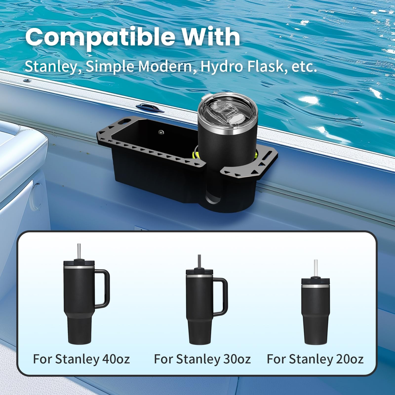 Gocozer Boat Cup Holder Rubber Tab Boat Accessories Boat Storage Organizer