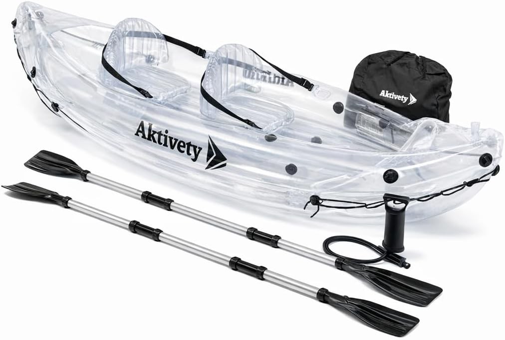 Clear Kayak – Transparent 2-Seater Inflatable Tandem for Two Adults – See-Throug