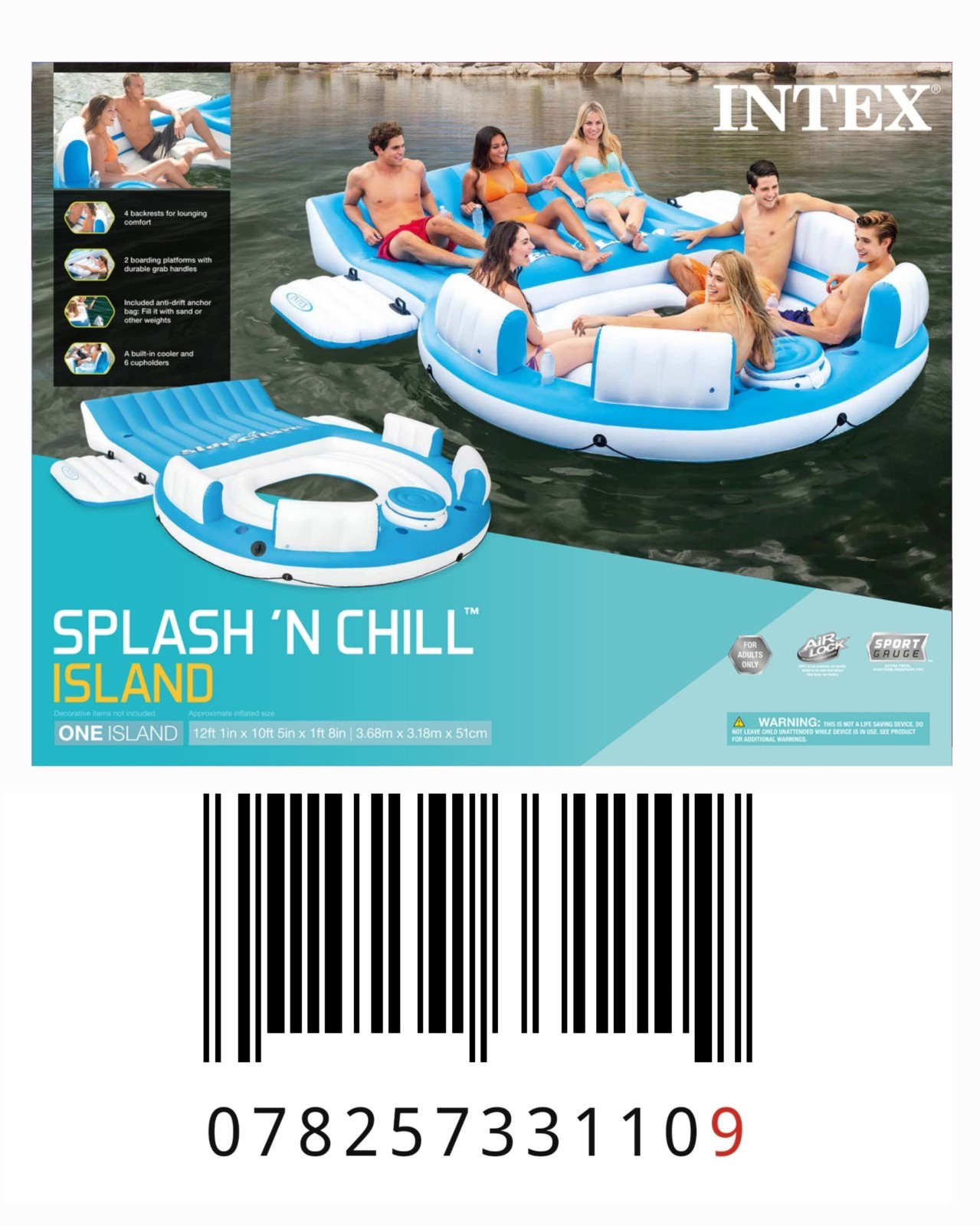 Intex Splash ‘N Chill Inflatable Lake Island Float 56299WL for Pool/Lake 🆕