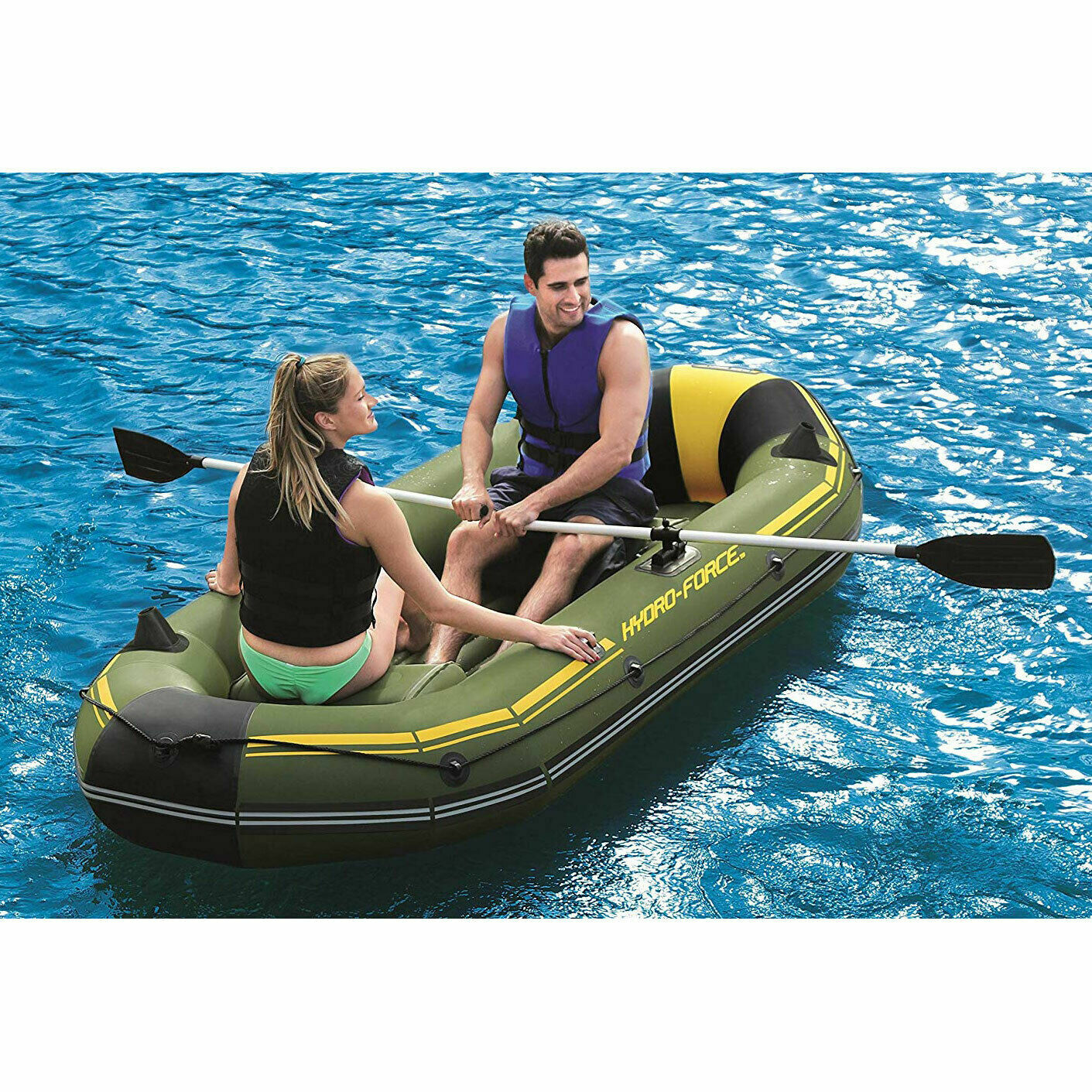 Inflatable Sailboat! Bestway Hydro Force Marine Pro Raft with Sail Kit