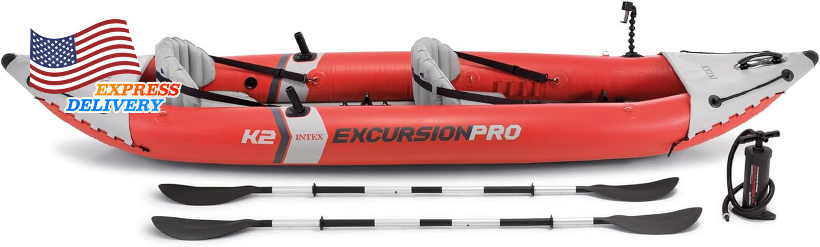 68309EP Excursion Pro K2 Inflatable Kayak Set Includes Paddles High-Output Pump