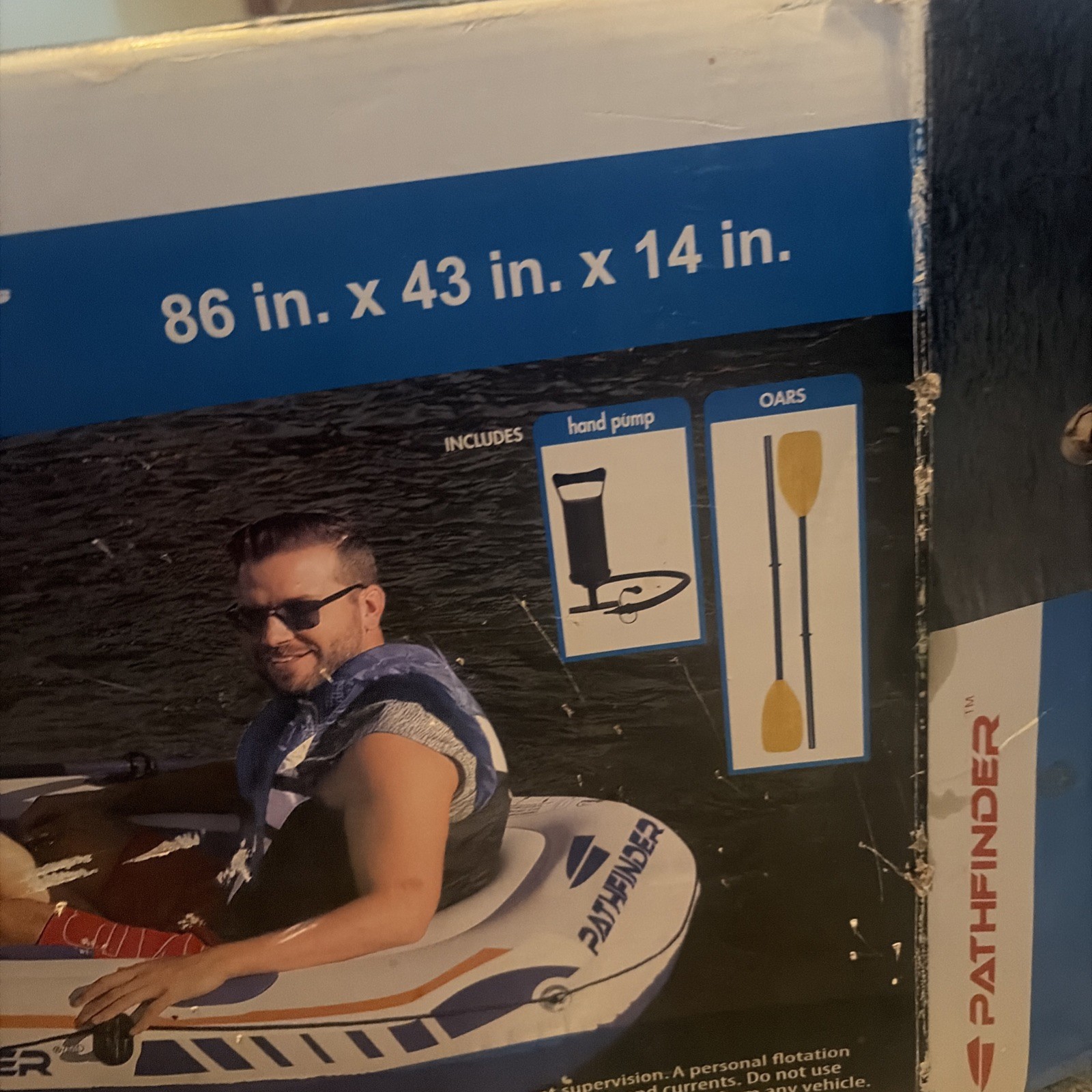 Pathfinder 2 Person Inflatable River Raft Boat w/Pump & Oars BRAND NEW