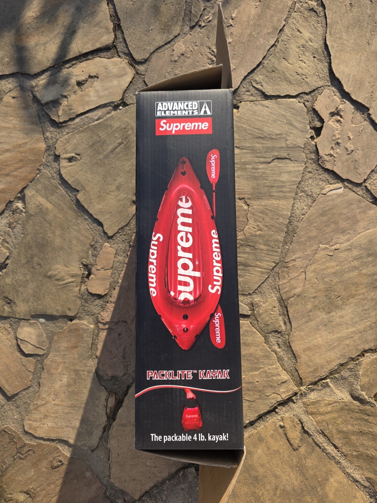 Supreme Advanced Elements Packlite Kayak in Red SS18 Inflatable Packable Oar