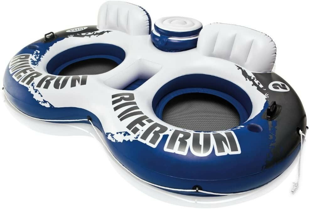 Intex River Run II Sport Lounge, Inflatable Water Float,951/2″ x 62″ (white/red)
