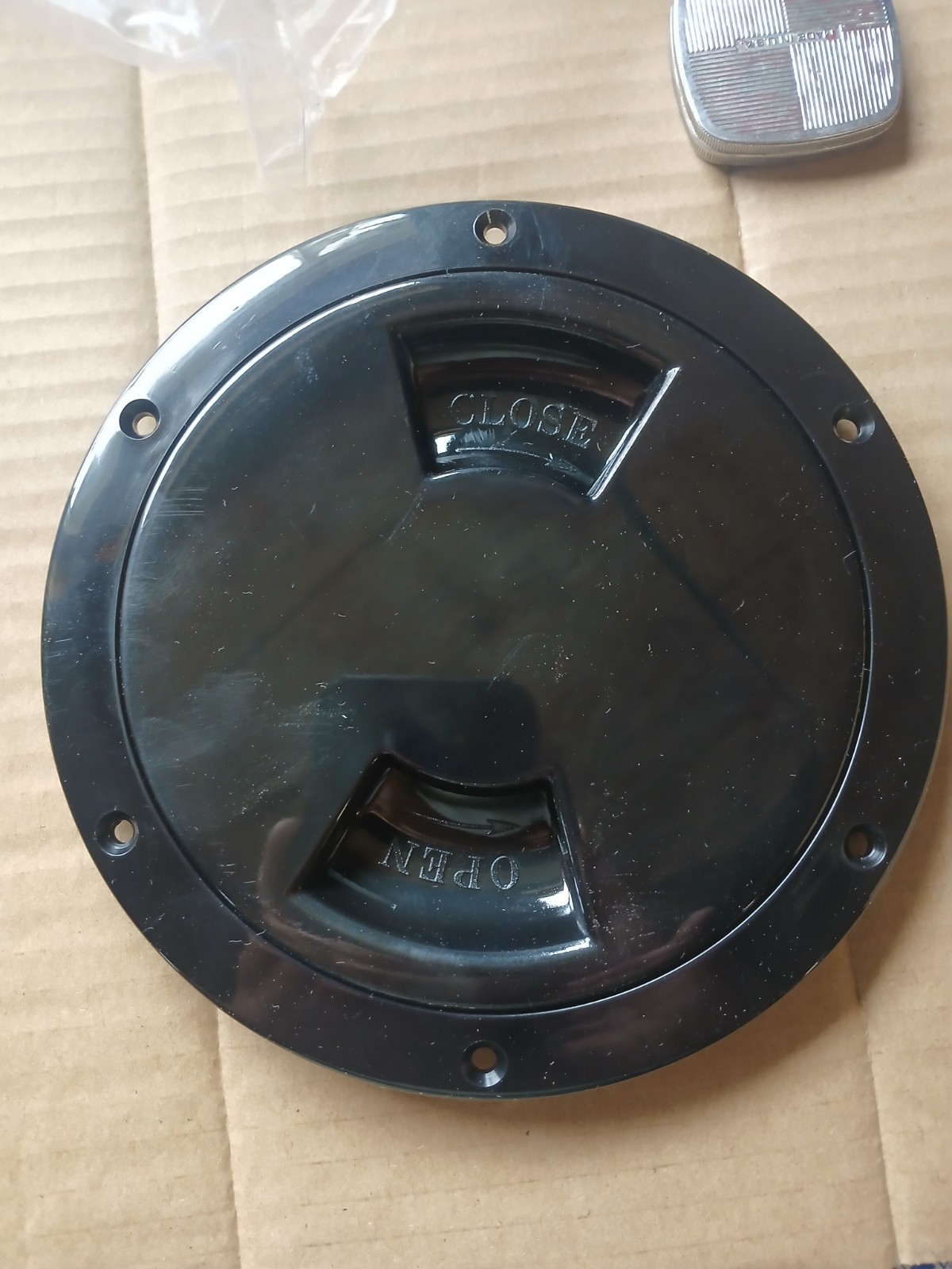 Sea-Dog Screw Out Deck Plate 6¾ od 5 inch id Black Boat Access Cover Marine