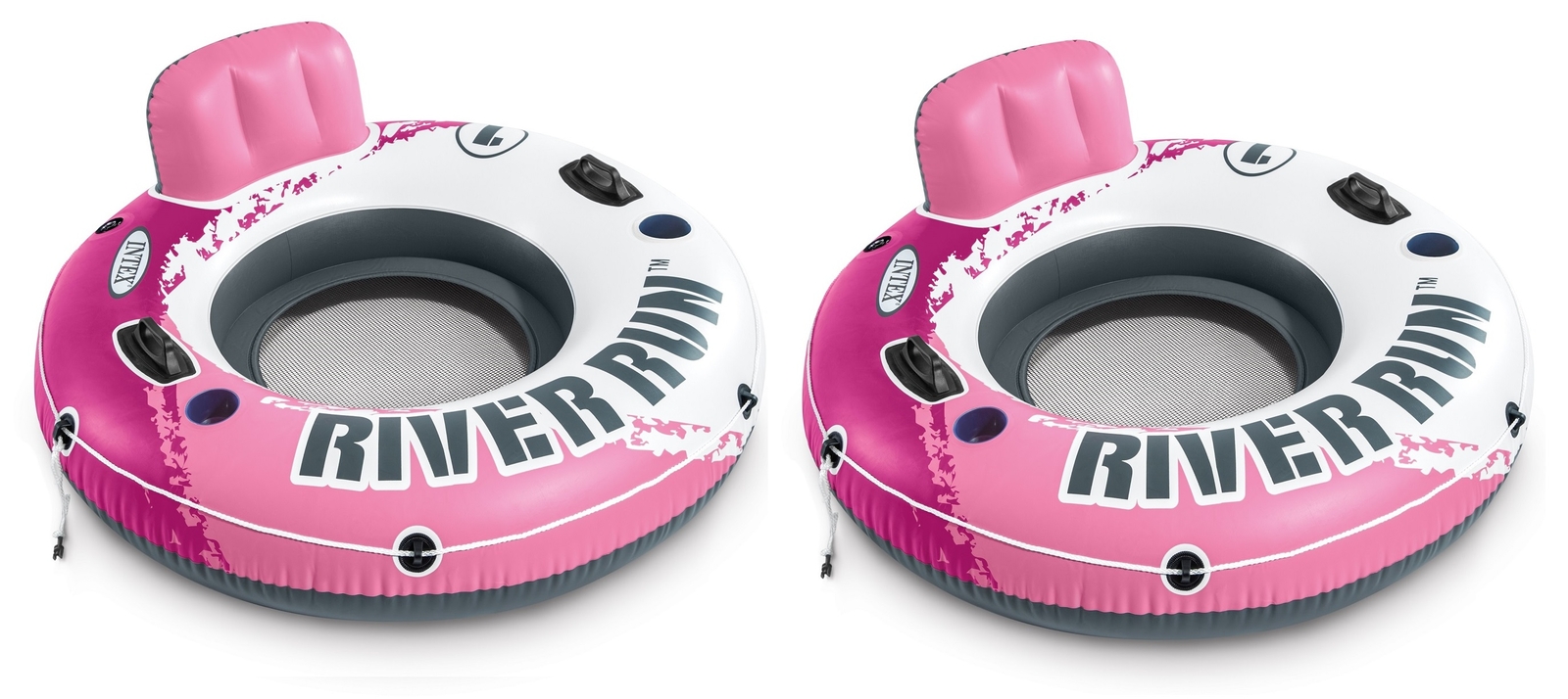 Intex Pink River Run I Sport Lounge Inflatable Water Float 53inch Diameter 2Pack