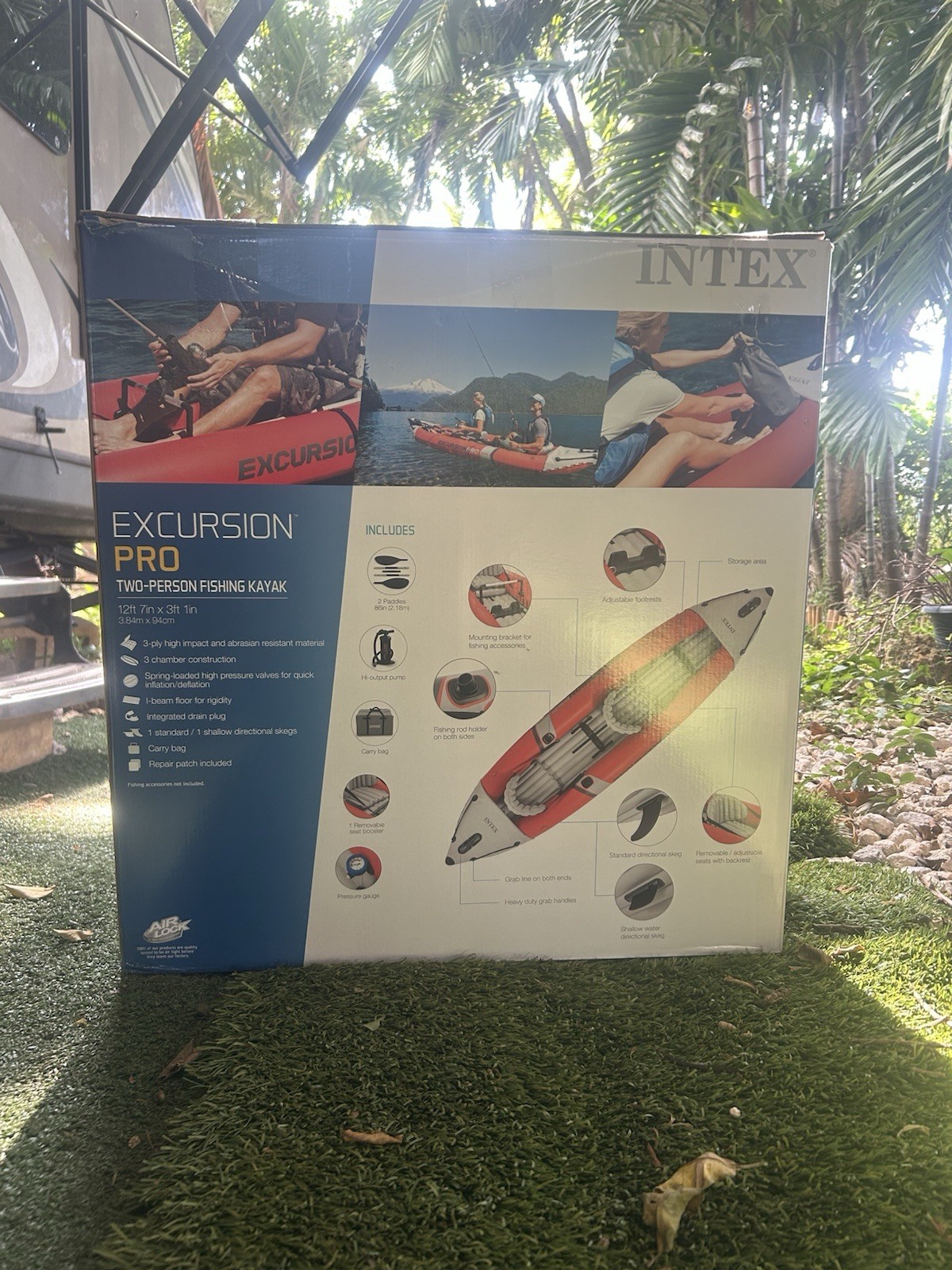 Intex 68309EP Excursion Unisex’s Excursion Pro K2 Inflatable Kayak – Red