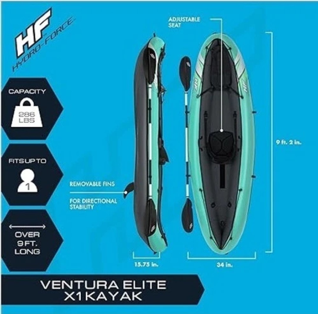 Bestway Hydro-Force 1-Person Ventura Elite Inflatable Kayak Set