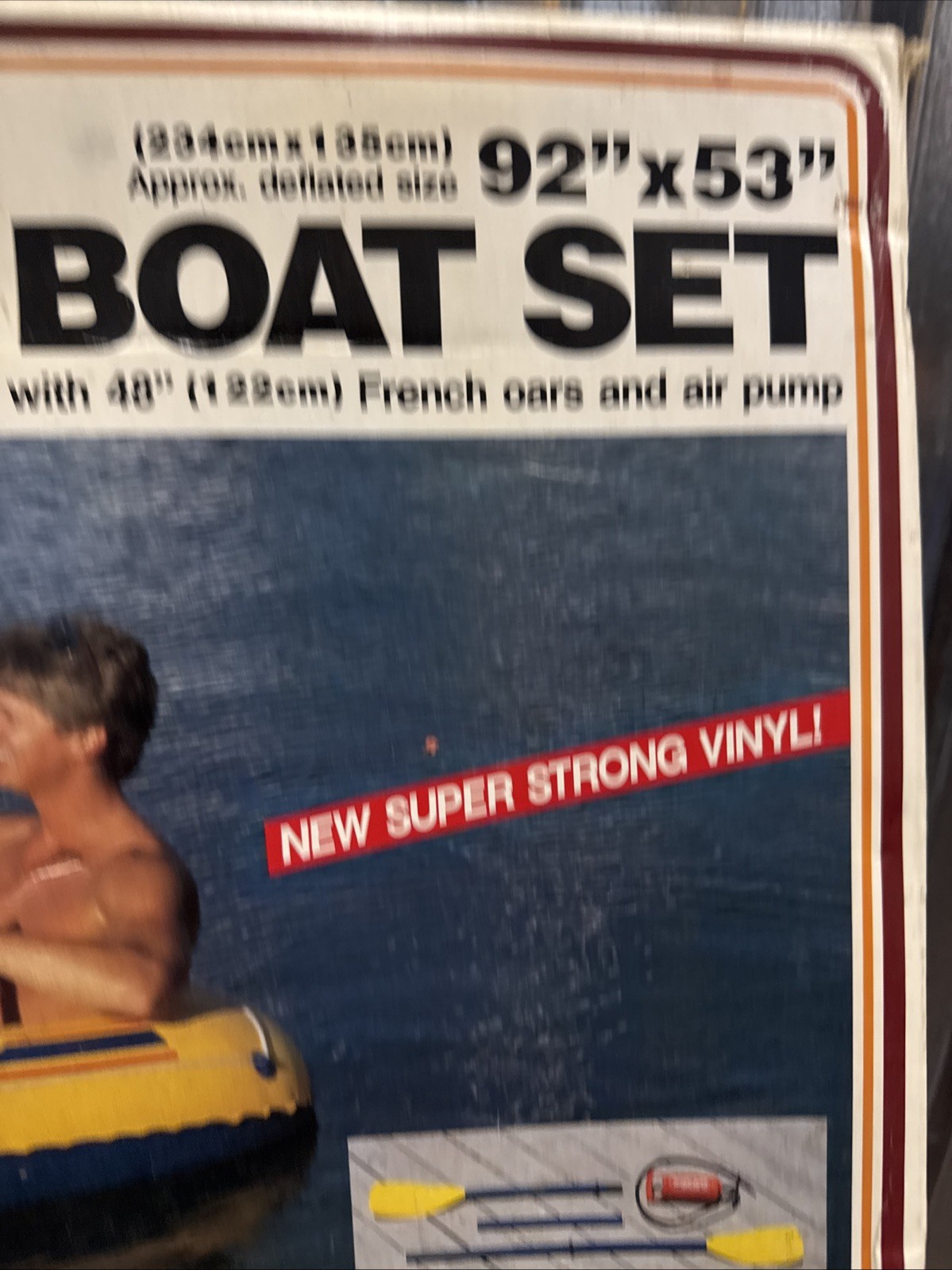 Vintage 1985 Intex The Wet Set Seahawk 340 Inflatable 3 Person Vinyl Boat New
