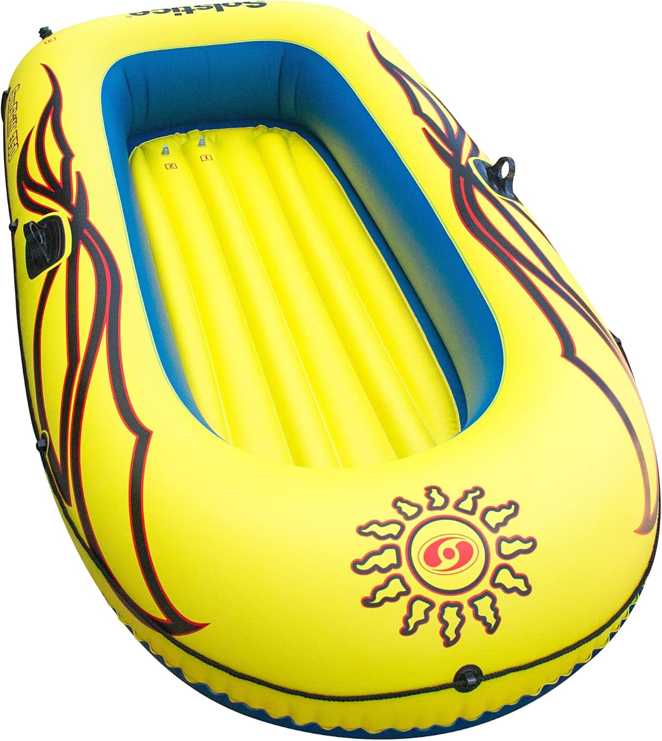 SOLSTICE Inflatable Boat Rafts 3 Person for Adults & Kids Comes W/ Pole Oar Hold
