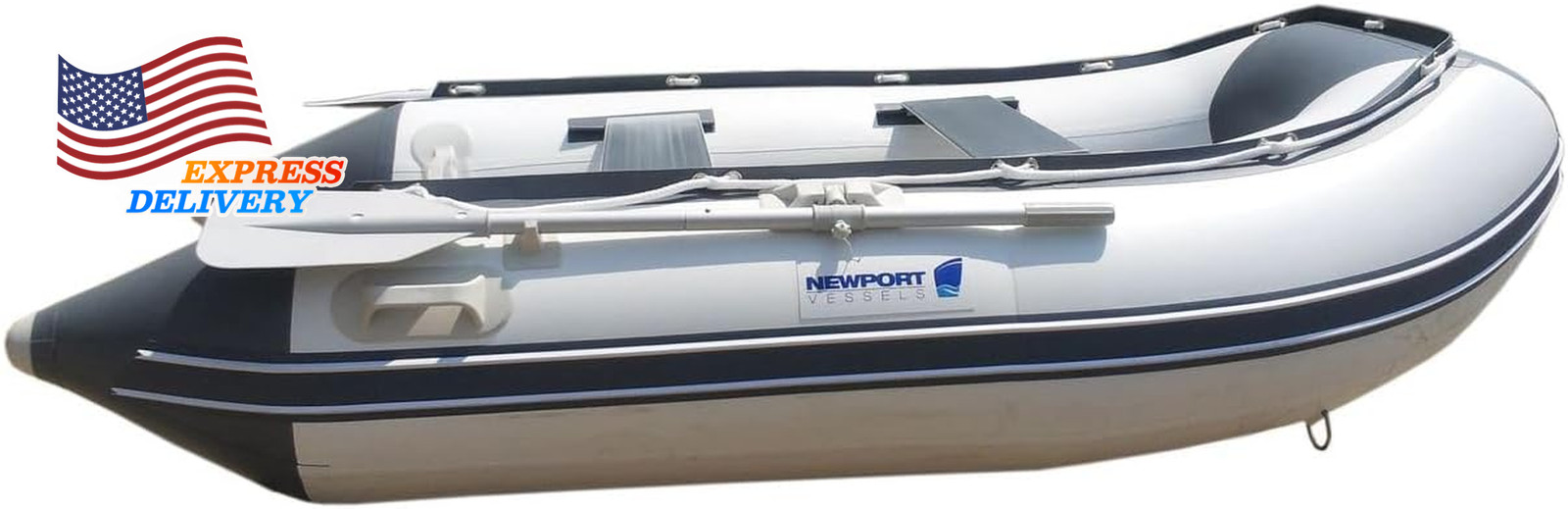 8Ft Dana Inflatable Sport Tender Dinghy Boat 3 Person 10 Horsepower White/Gray