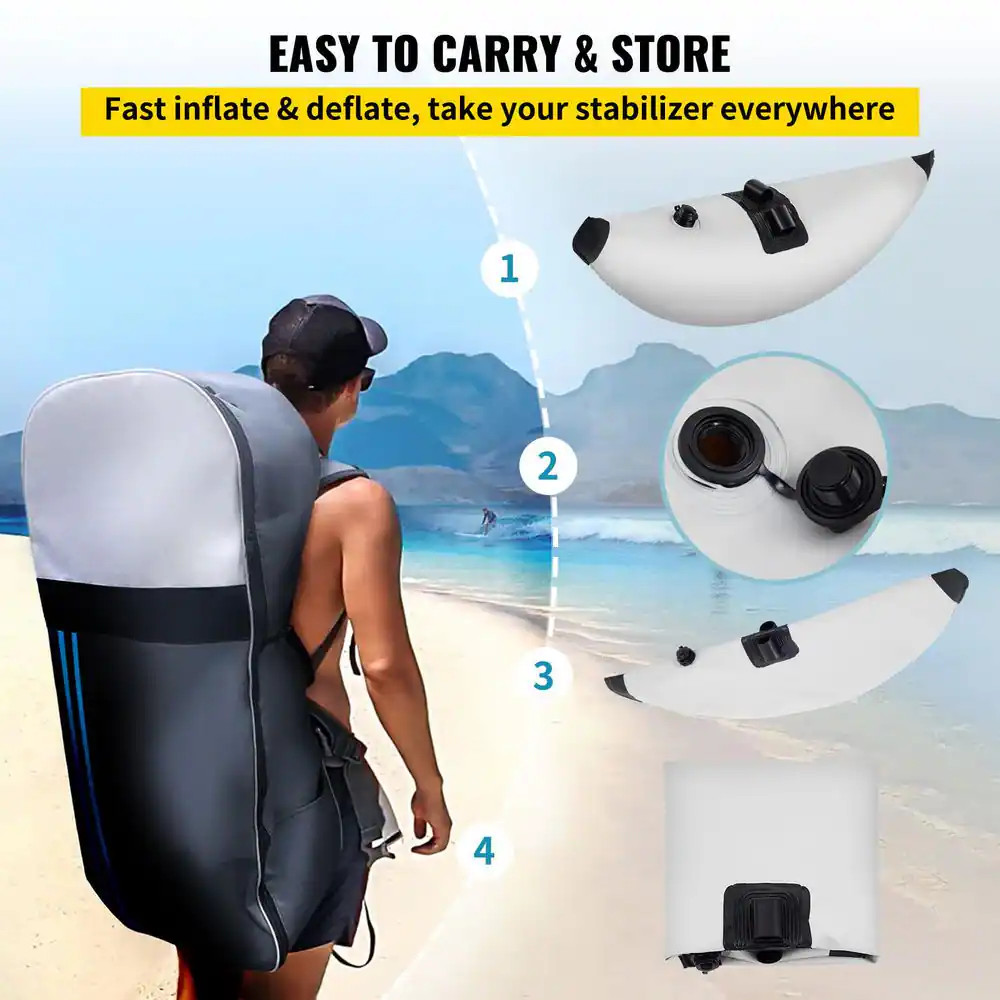 Kayak Outrigger Stabilizers, 2 PCS, PVC Inflatable Outrigger Float with Sidekick