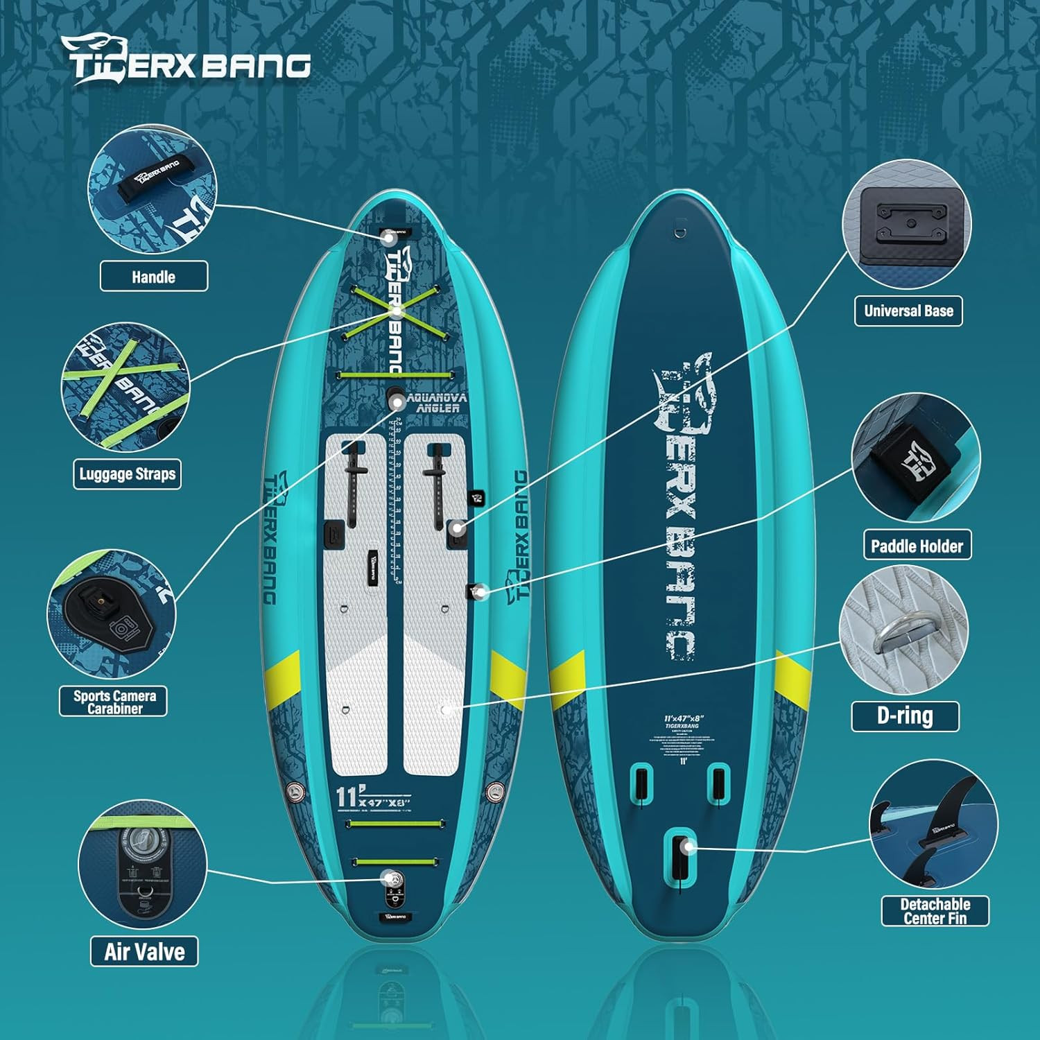 11’X47»X8» Inflatable Fishing Kayak, High-Performance Inflatable Kayak-Ideal f