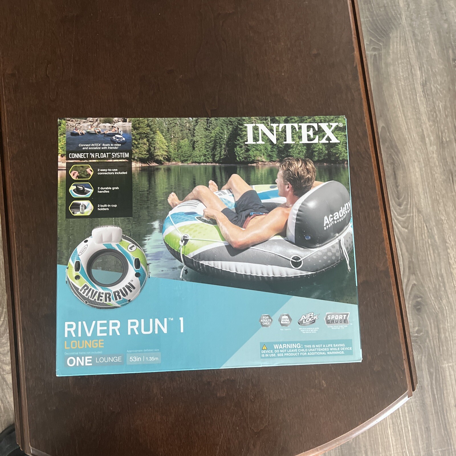 Intex River Run I Lounge 53 inch Inflatable Water Float – Turquoise FAST SHIP!