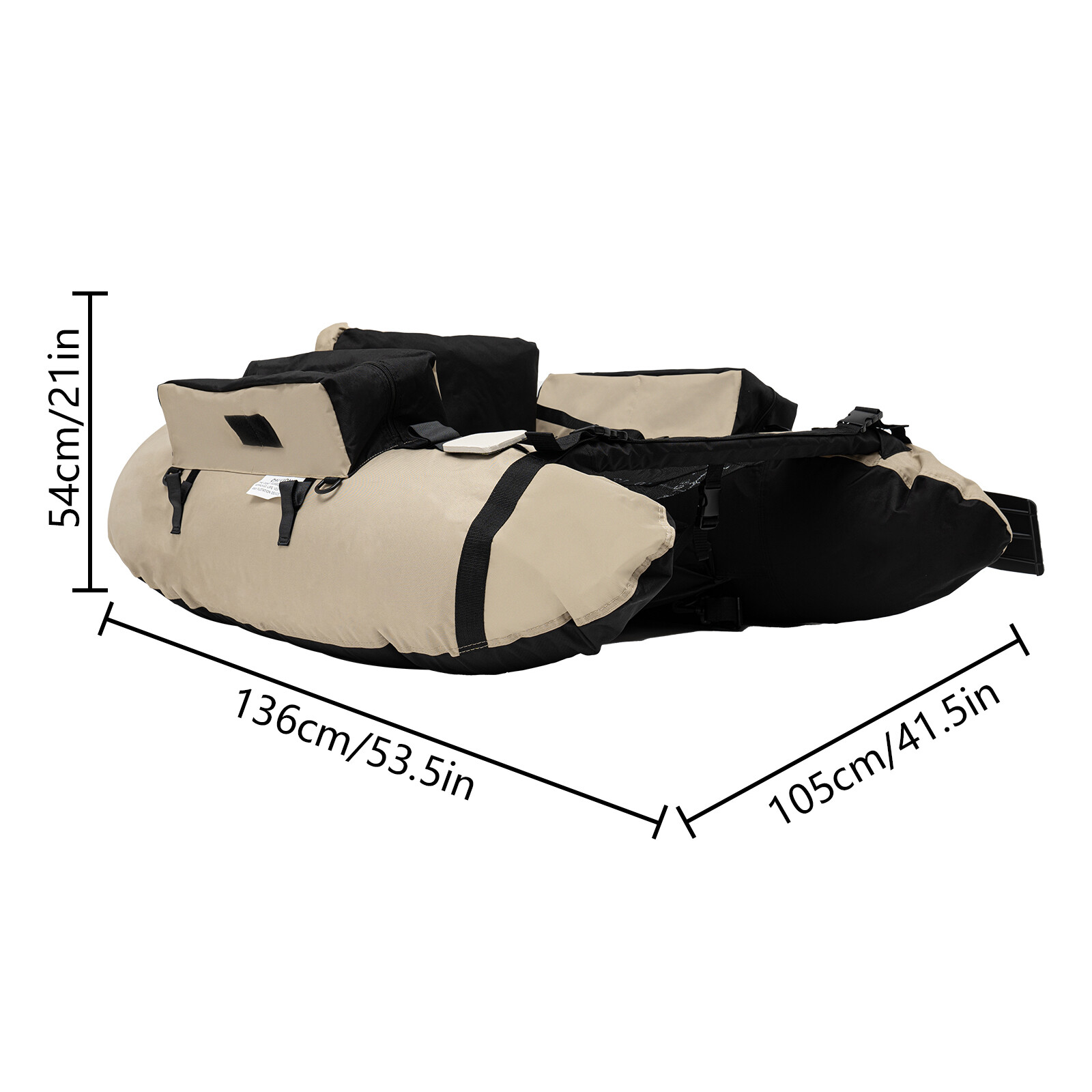 Portable Inflatable Boat Fishing Dinghy Boat Sport Backrest Adjustable 130kg