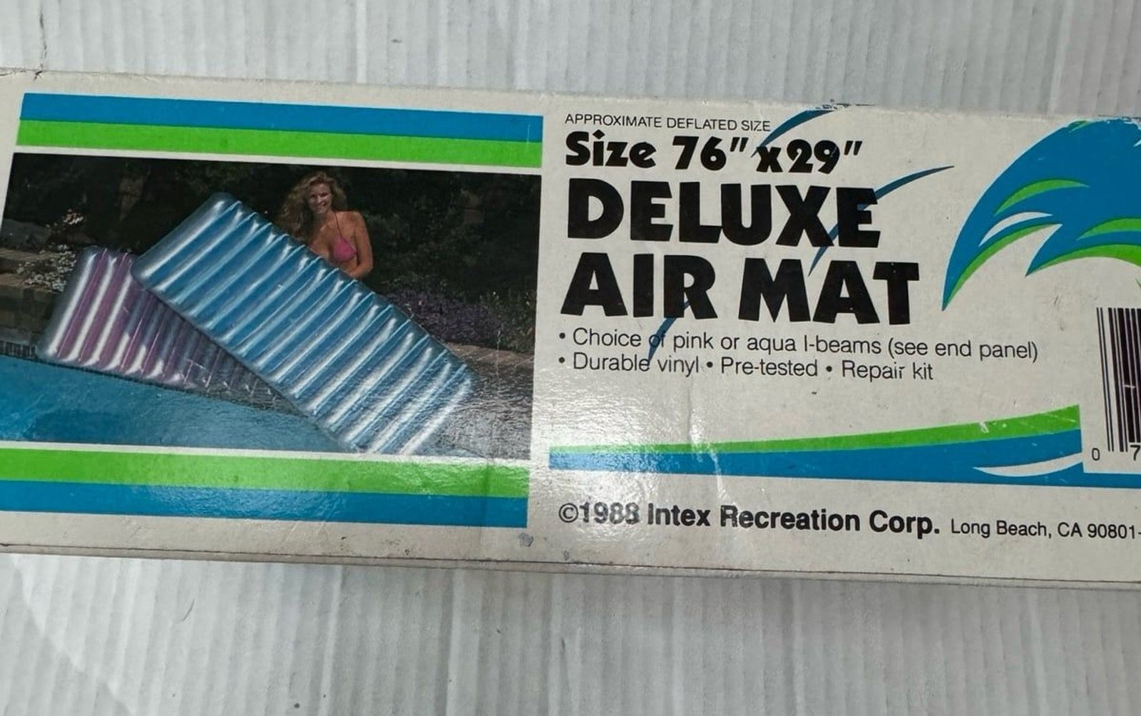 VTG 1988 Intex Deluxe Air Mat Inflatable Transparent Metallic Pool Lounge Raft