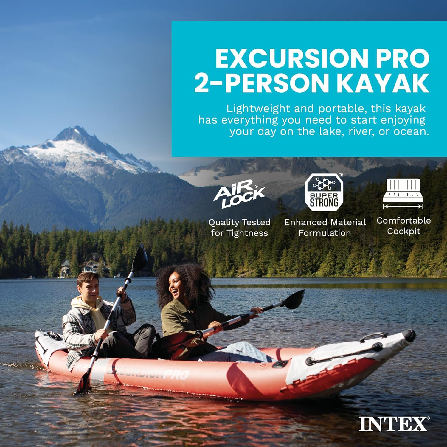 INTEX 68309EP EXCURSION PRO K2 INFLATABLE KAYAK SET: INCLUDES DELUXE 86In KAYAK