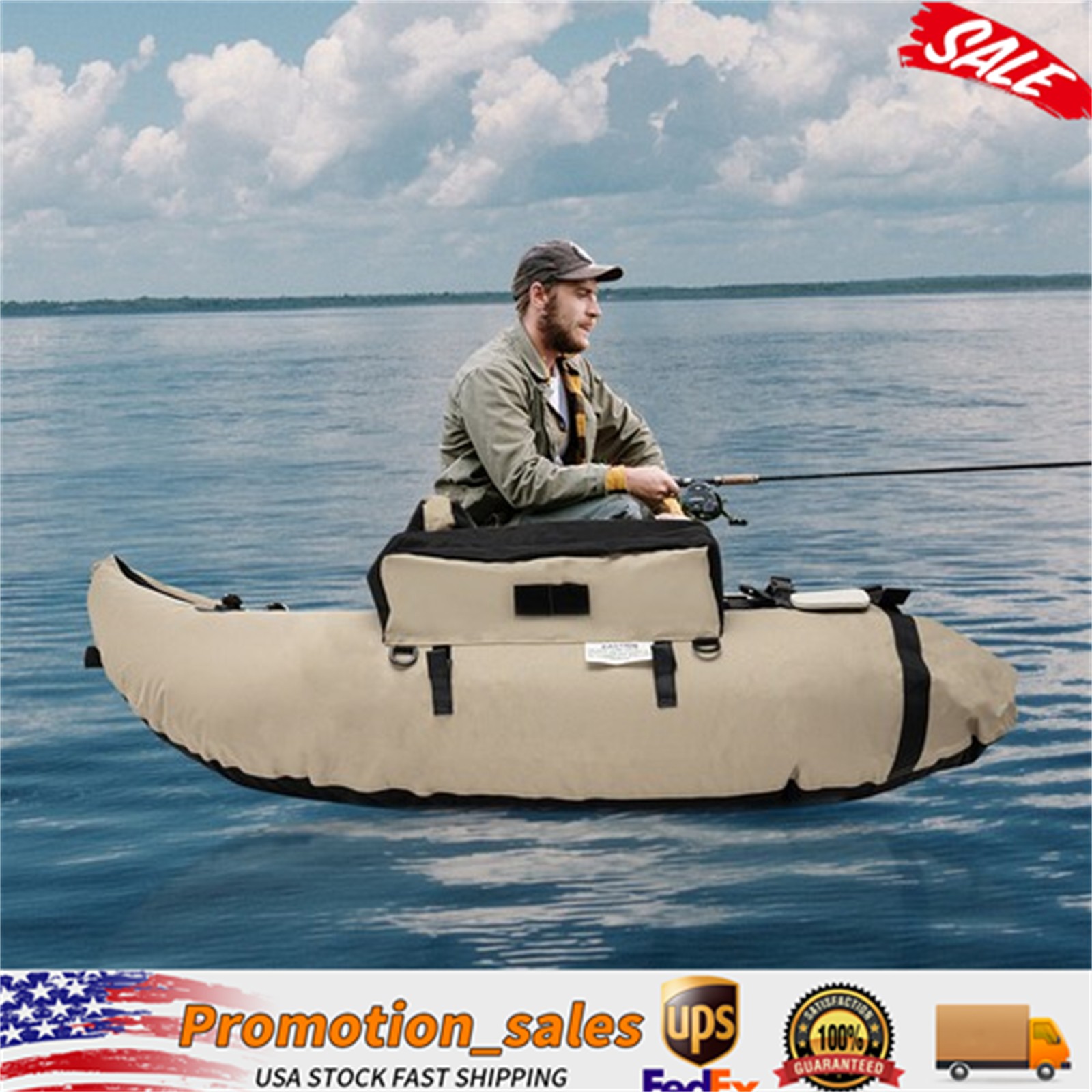 Portable Inflatable Boat Fishing Dinghy Boat Sport Backrest Adjustable 130kg