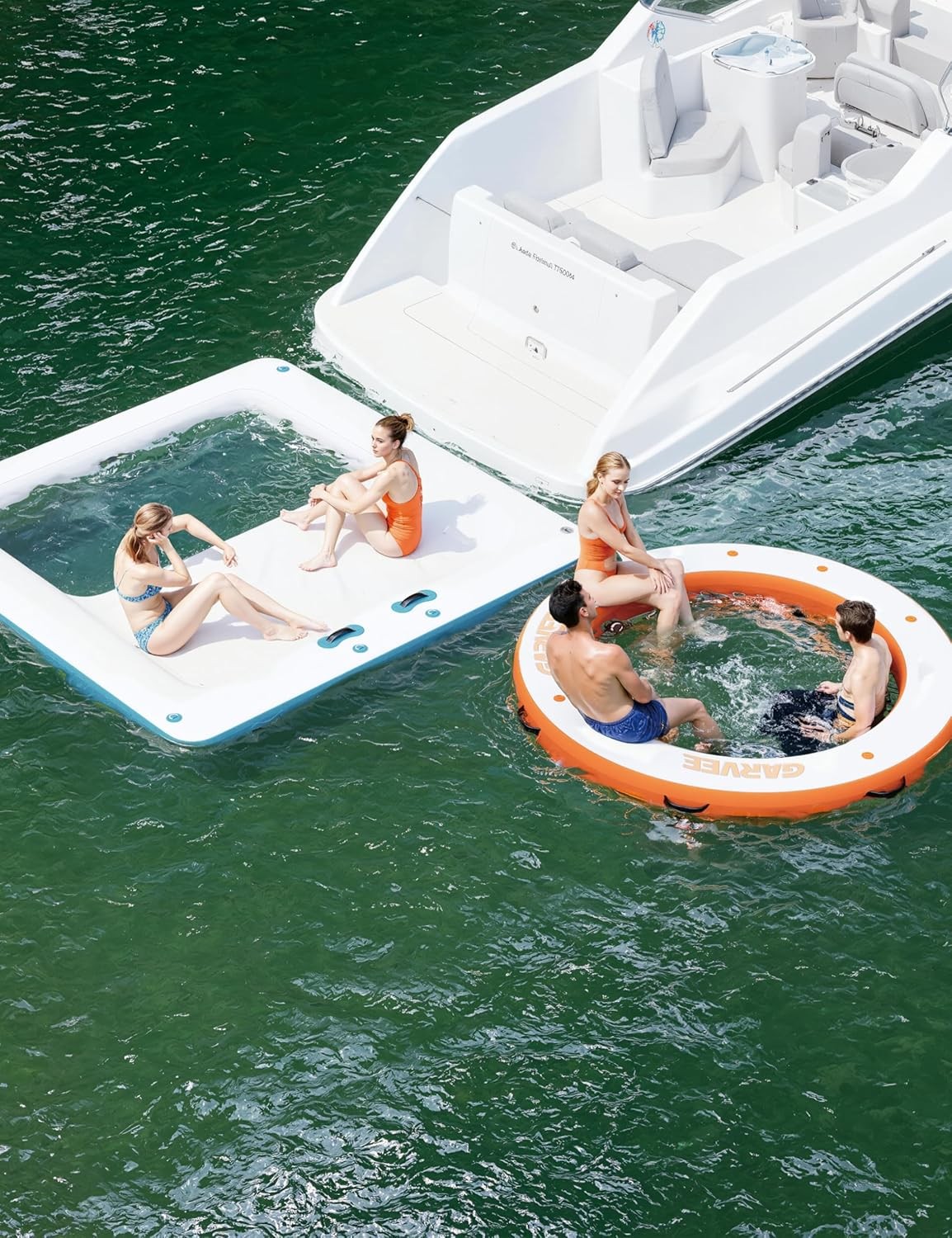 10FT/8FTInflatable Floating Dock Inflatable Dock Floating Platform & Mesh Pool
