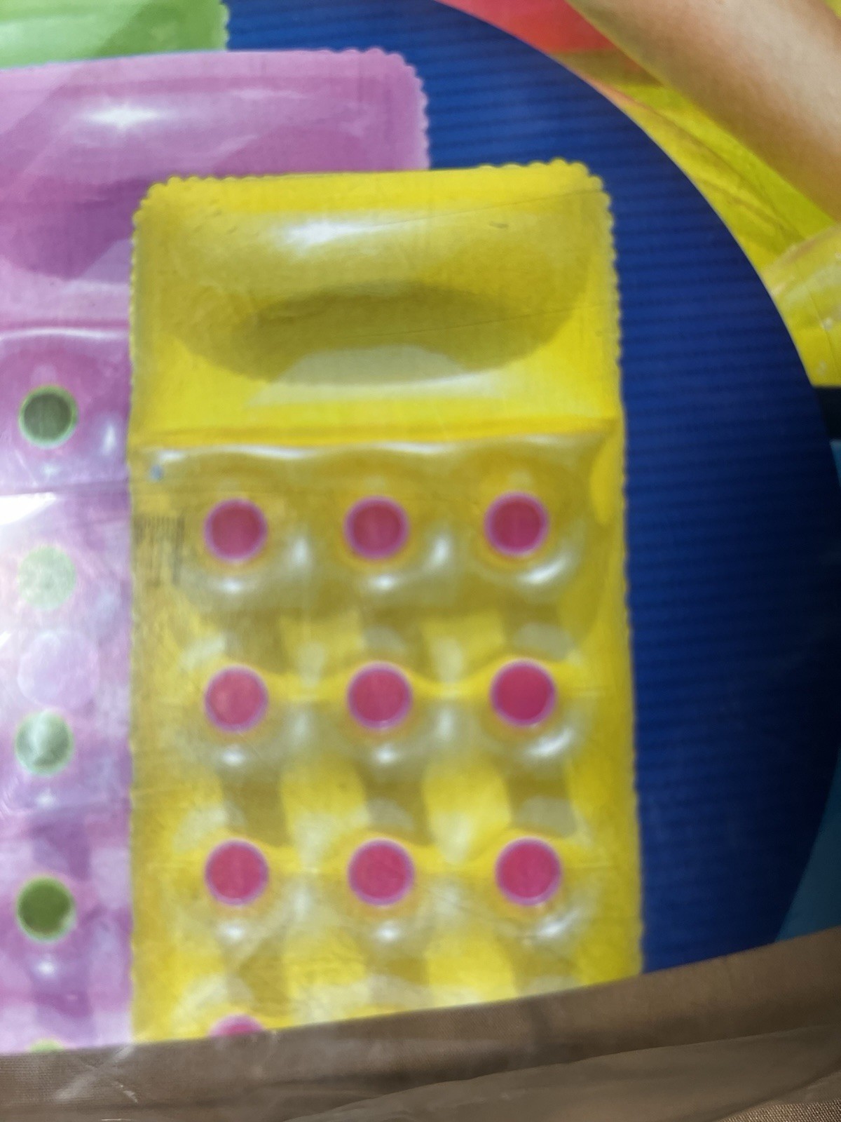New – Yellow – 18 Pocket French Mat Inflatable Pool Raft Float