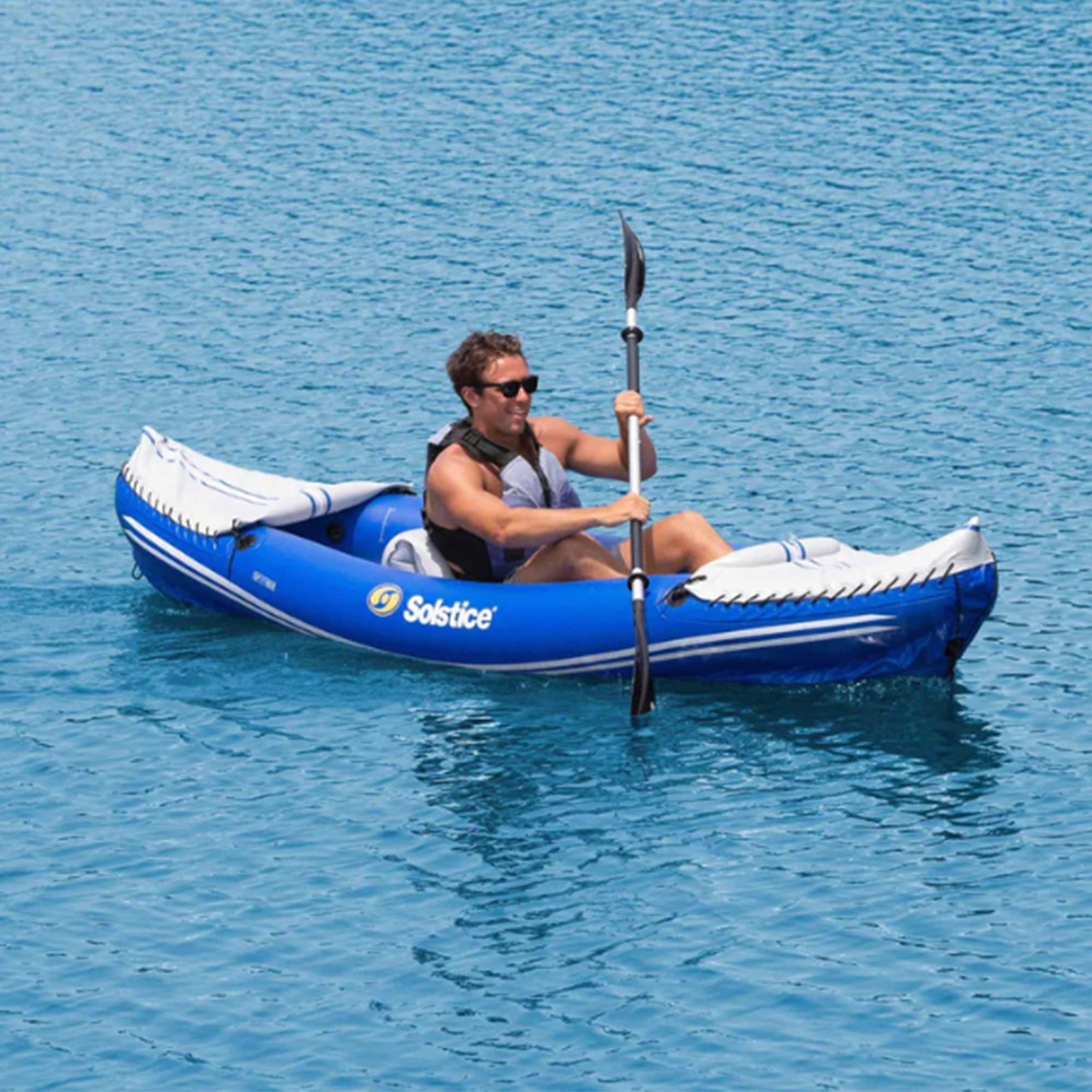SOLSTICE Rogue 1 to 2 Person Inflatable Fishing Kayak Boat for Adults & Kids 10′