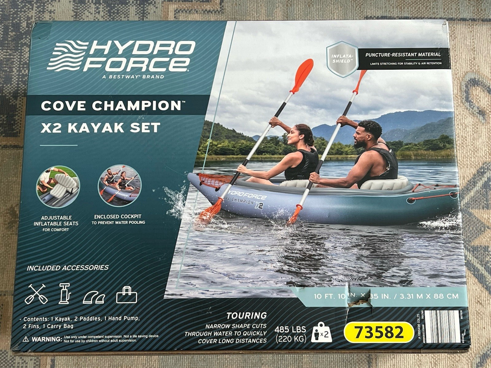 Hydro-Force Cove Champion X2 Kayak Set 73582 Inflatable-Shield 10ft 10in x 35in