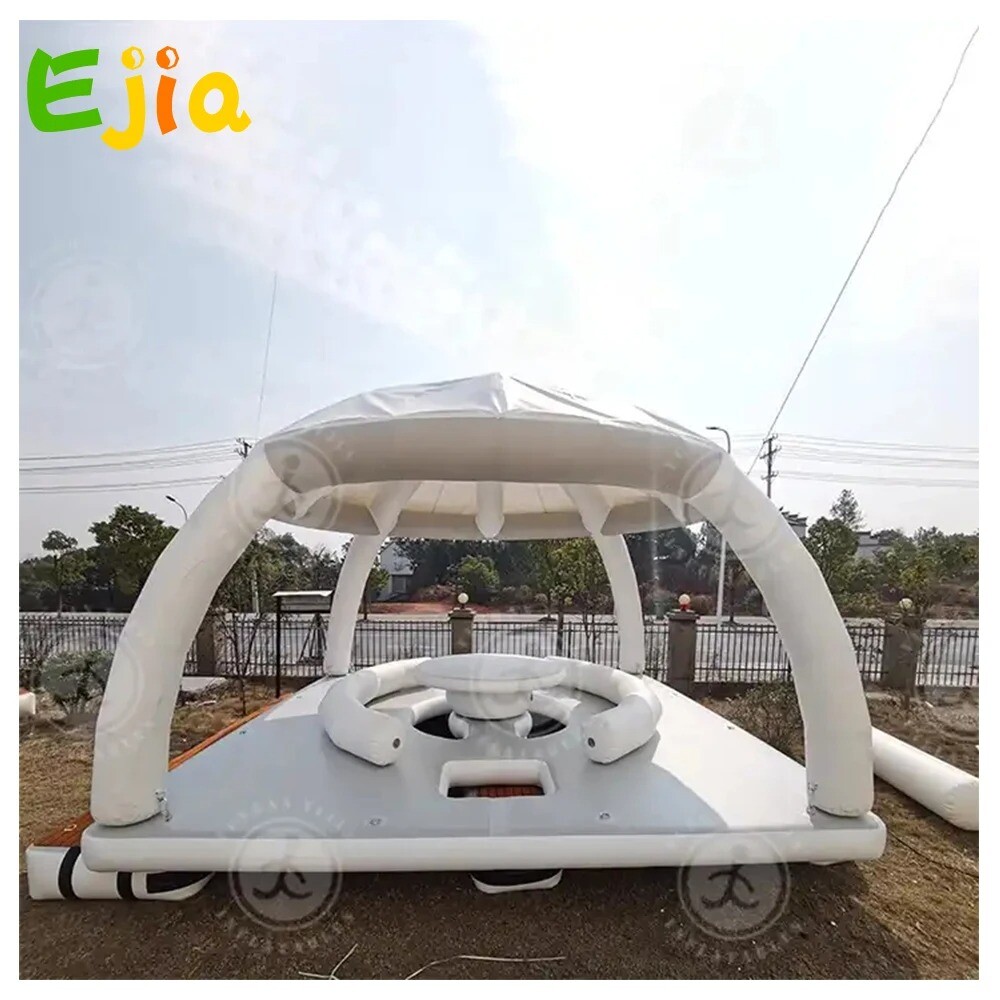 Inflatable Sunshade Tent Floating Dock Sofa Lounge Chair Floating Bed For Sea