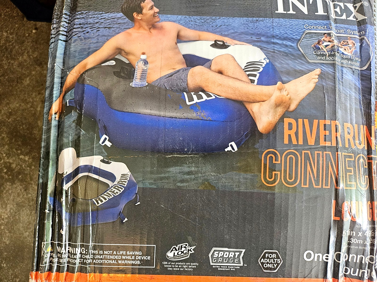 Intex River Run I Sport Lounge 53 inch Inflatable Water Float