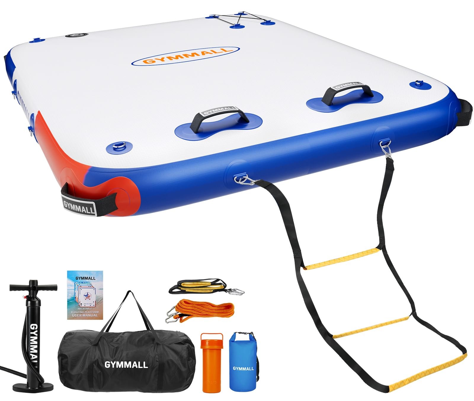 GYMMALL Inflatable Floating Dock Platform 6ft x 5ft 6in Thick None-Slip Surface