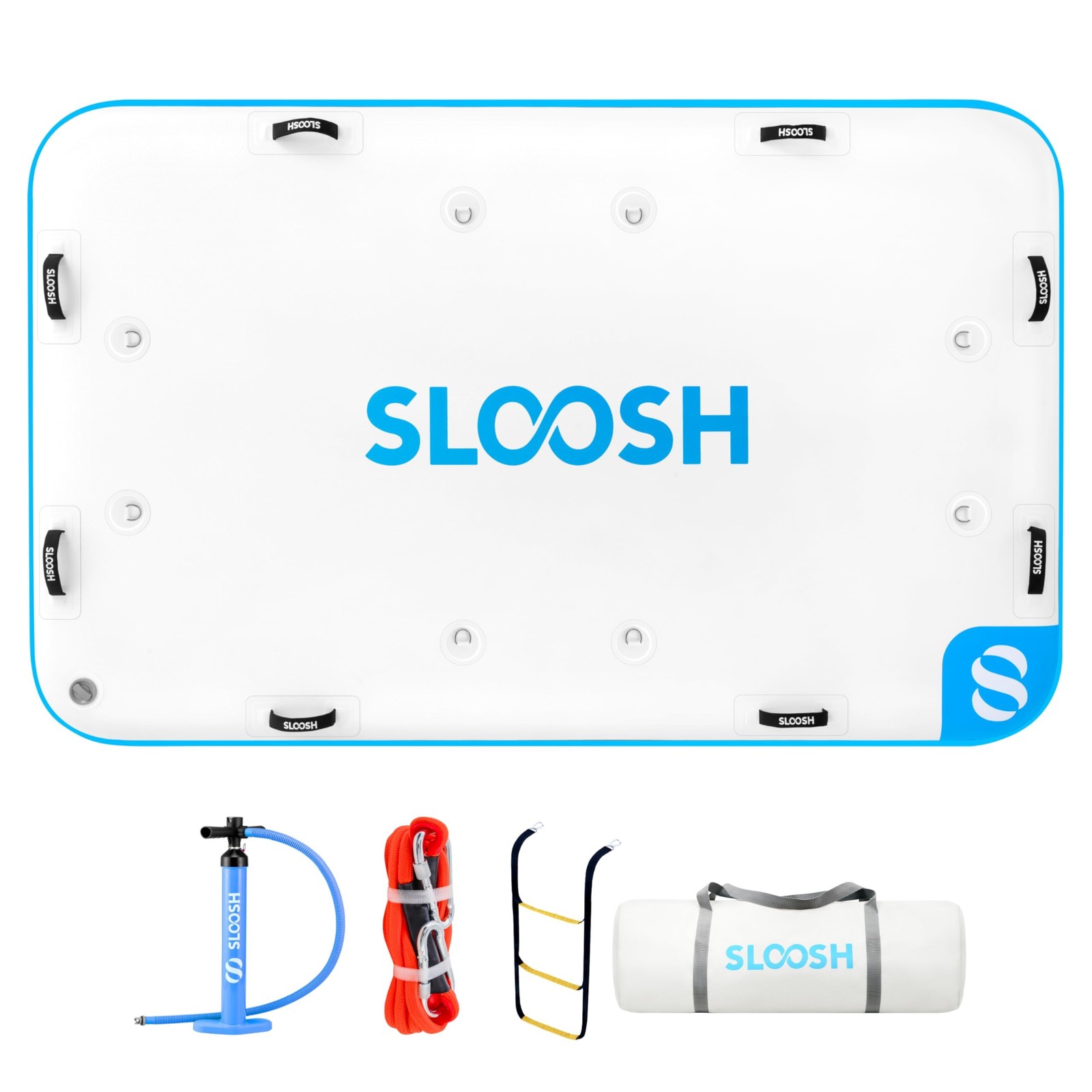SLOOSH Inflatable Floating Dock, 8X5FT Dock 8Ft X 5Ft, Blue