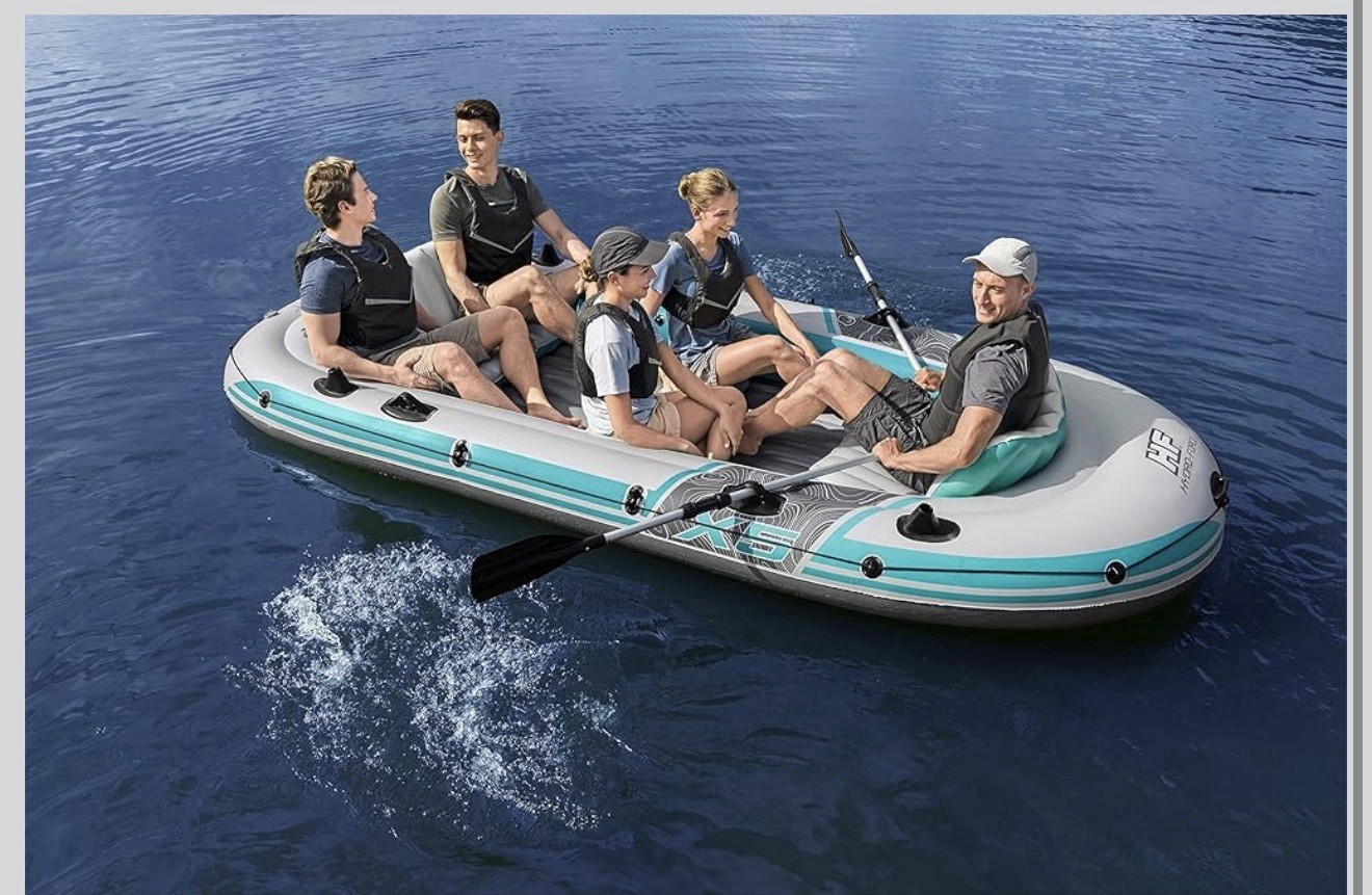 Hydro Force Adventure Elite X5 Inflatable Raft, 11ft 11in, 5 Seats, Oars & Pump