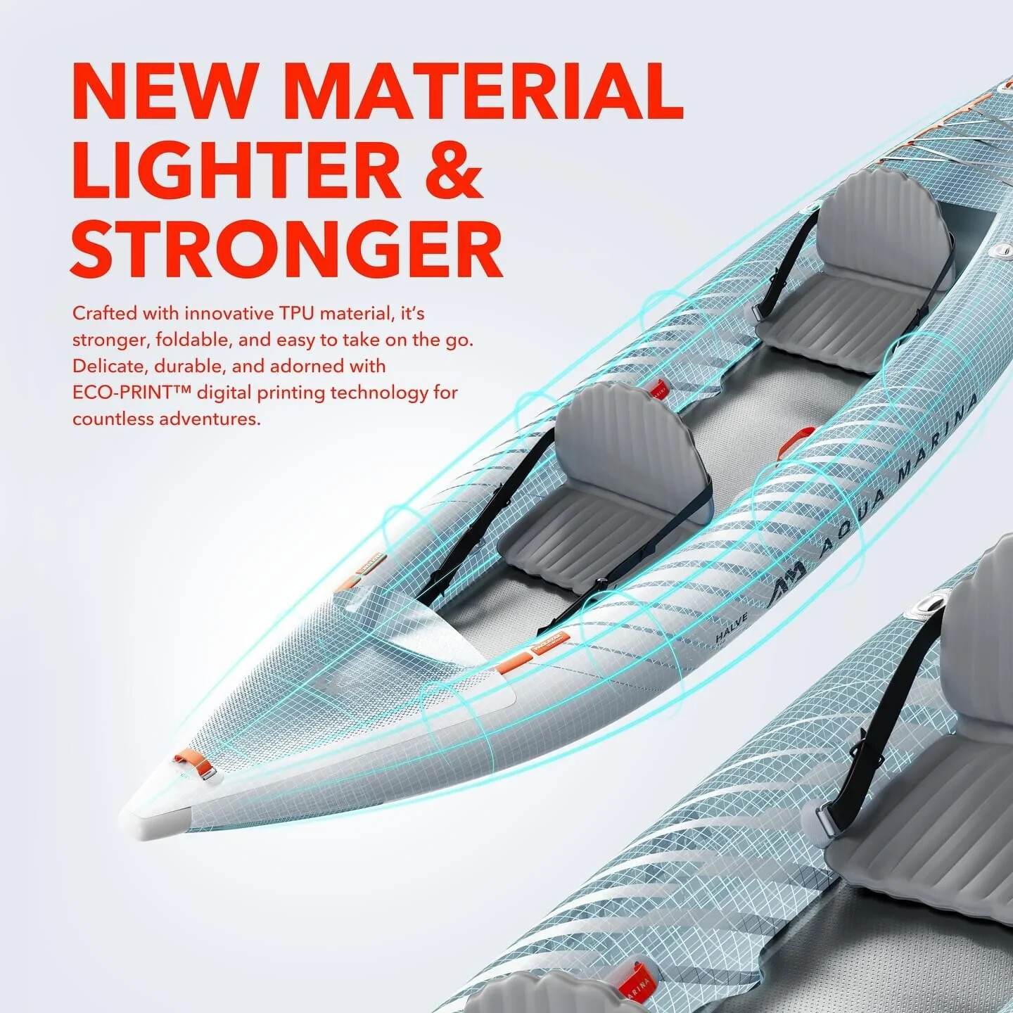 AQUA MARINA HALVE 398 INFLATABLE ULTRA LIGHT PACKAYAK KAYAK PREMIUM TPU 13ft