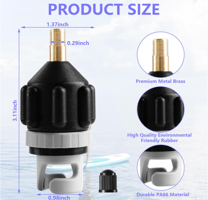 Inflatable Boat SUP Pump Adapter Kit, Premium Conventional Pump Air Valve Adapte