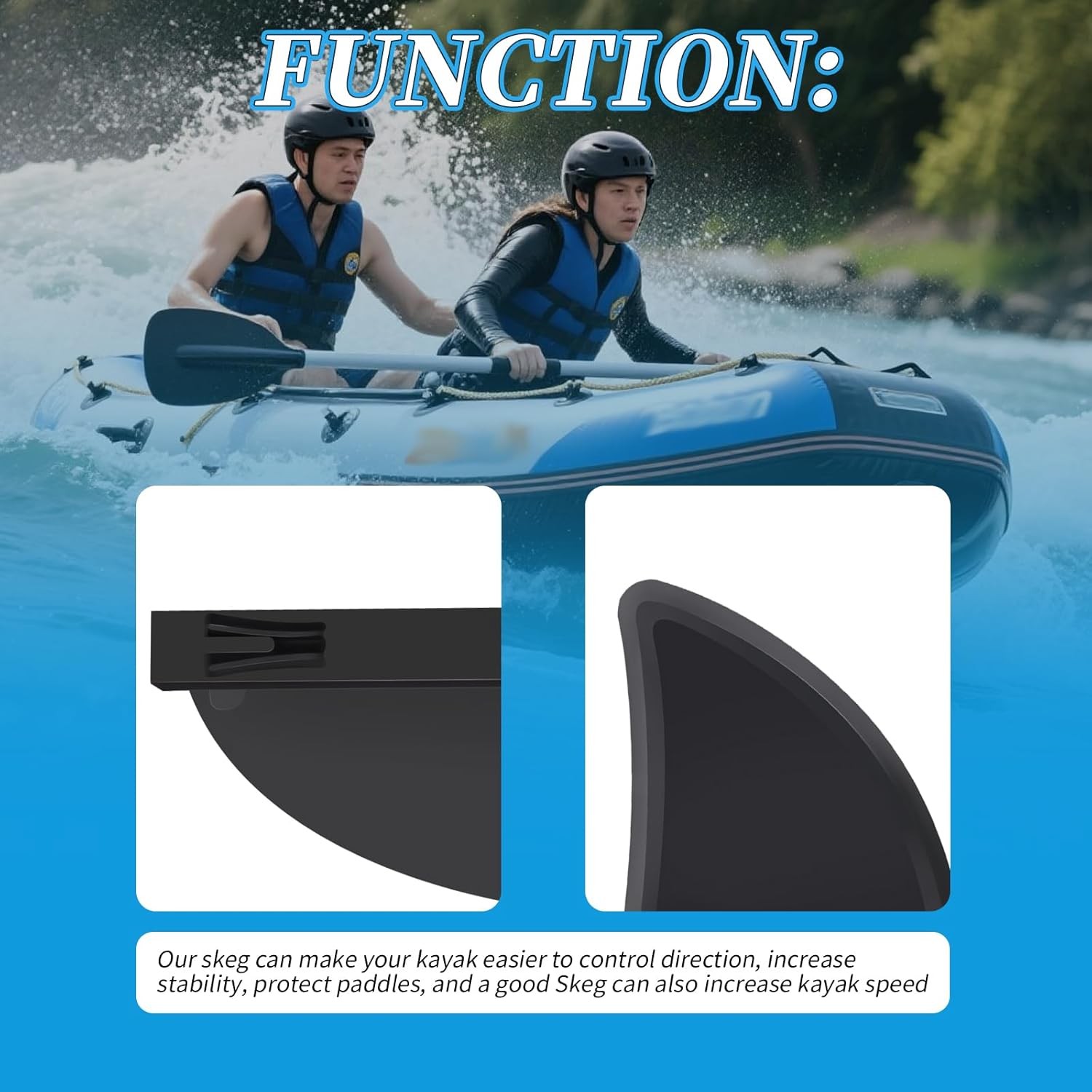 Skeg Replacement Fits Hydro Force Inflatable Kayaks/Ventura/Cove Champion 2 Pcs