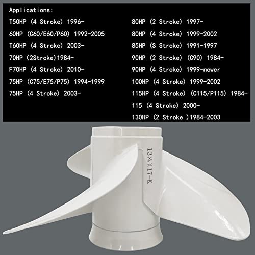 13 1/4×17-K Aluminum Boat Motor Propeller – Replaces 6E5-45945-01-EL