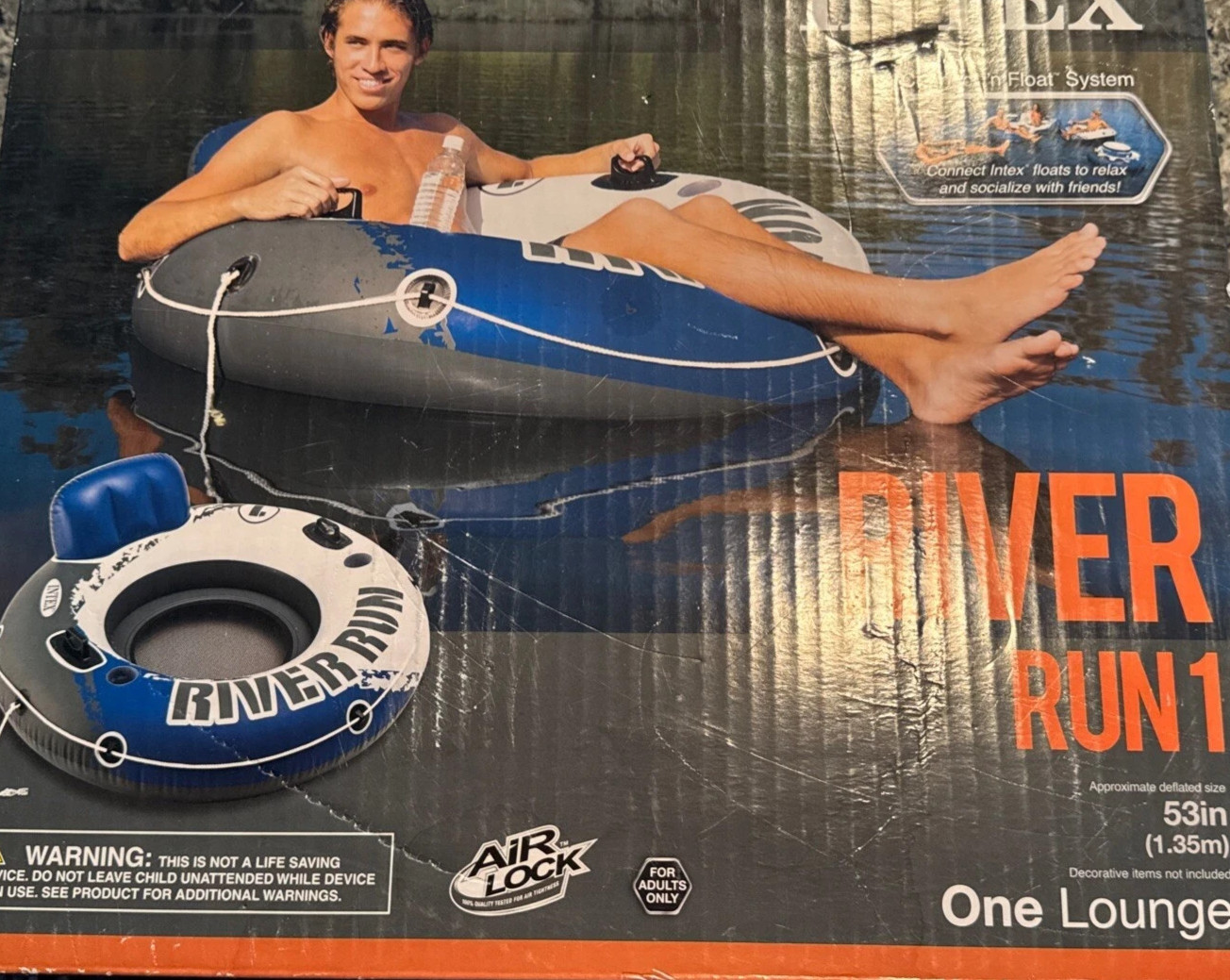 Intex River Run I Sport Lounge 53 inch Inflatable Water Float