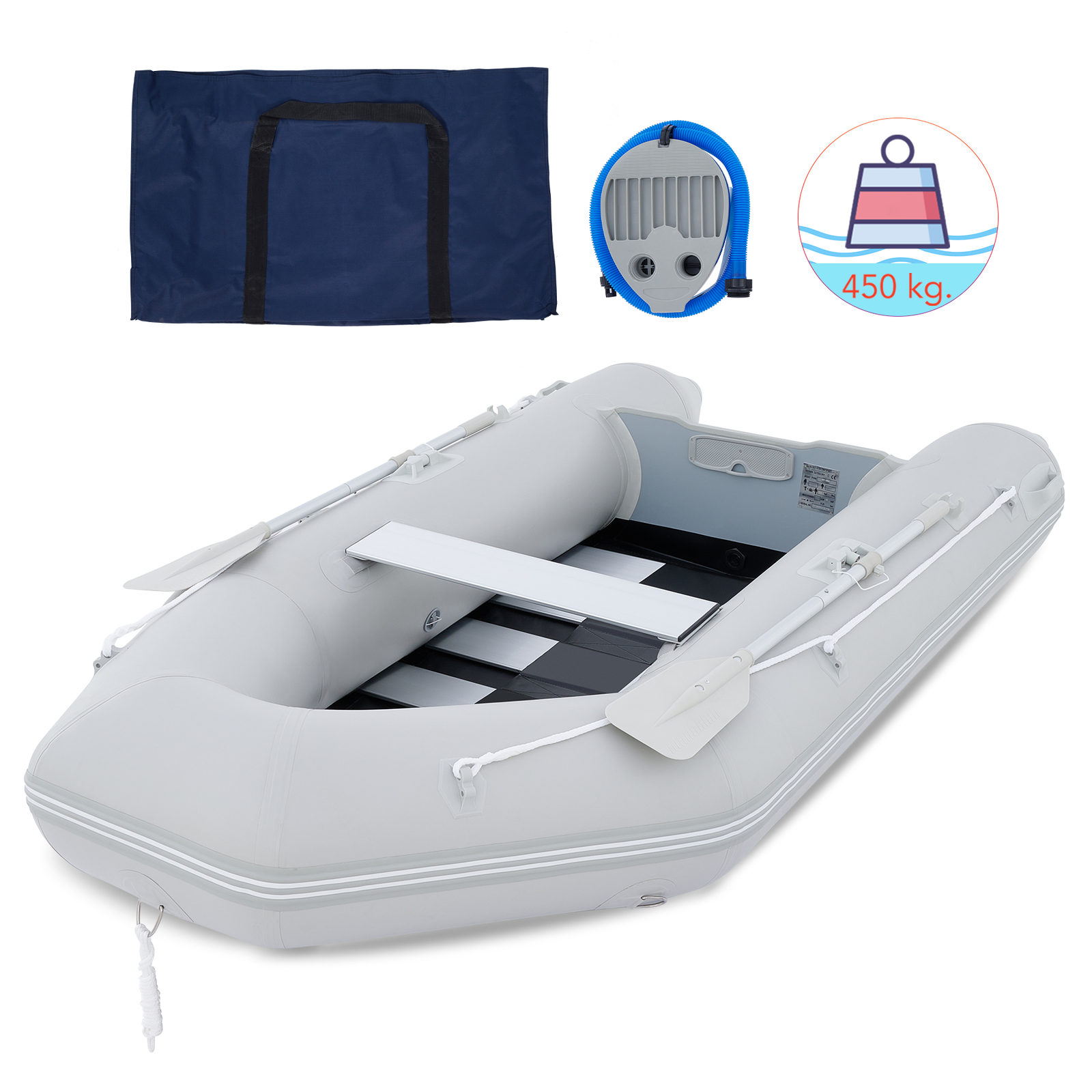 10ft Inflatable Boat w/pump Raft Fishing Dinghy Heavy Duty Tender Pontoon Rescue