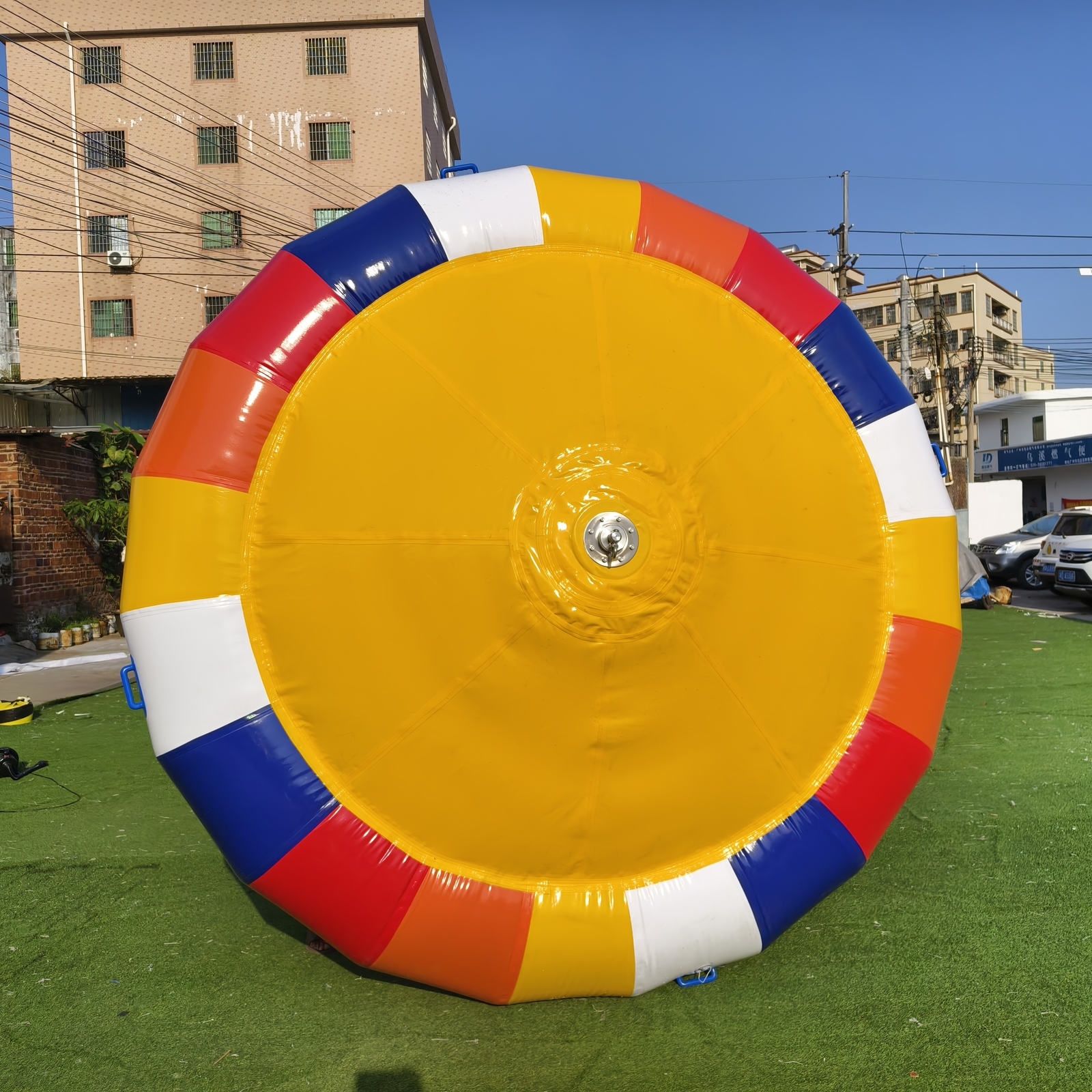 10FT Inflatable Rotating Water Disco Boat UFO Inflatable Floating Towable Boat