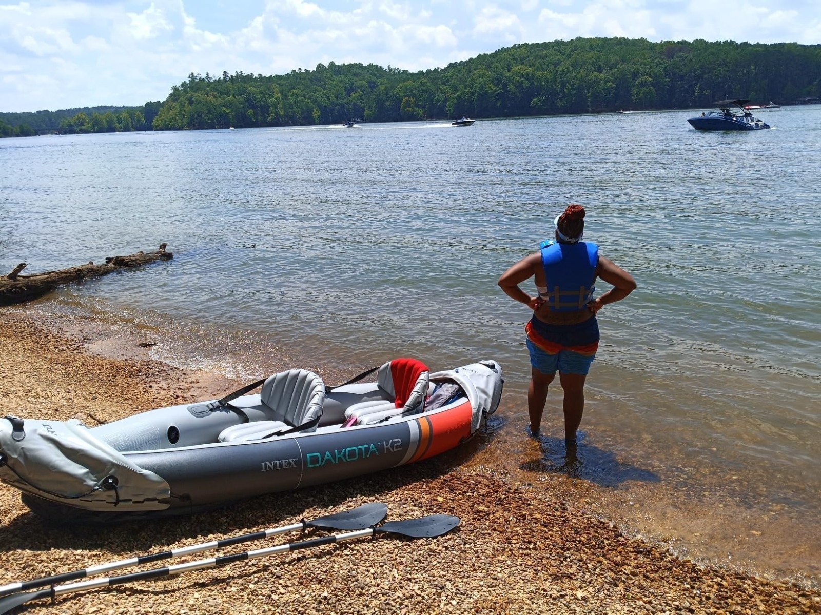 INTEX 2-Person Inflatable Kayak Set, Dakota K2 with 86in Oars and Pump