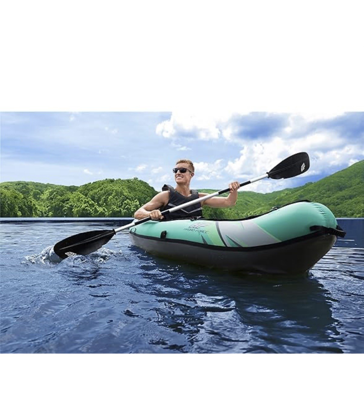 Hydro Force Inflatable Kayak Set | Includes Seat, Paddle, Hand Pump, Storage Car