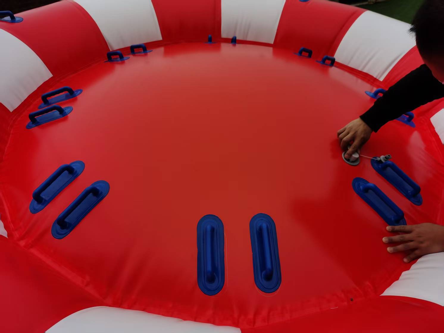 13ft Inflatable Spinning UFO Disco Boat Towable Tube Water Game Fit for 8 Person
