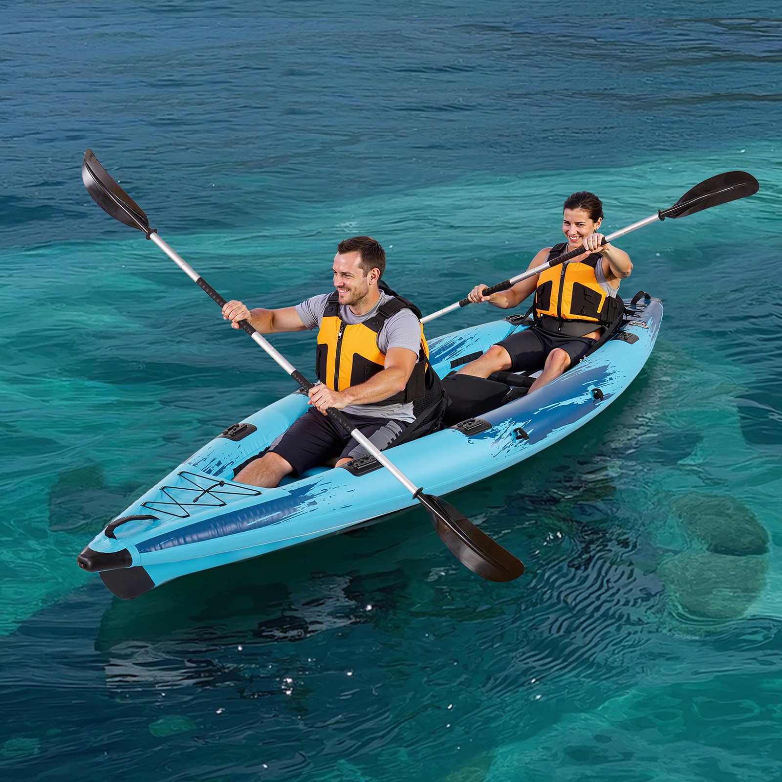 Uimoso 2-Person Inflatable Kayak with 700LBS Weight Capacity for Recreation