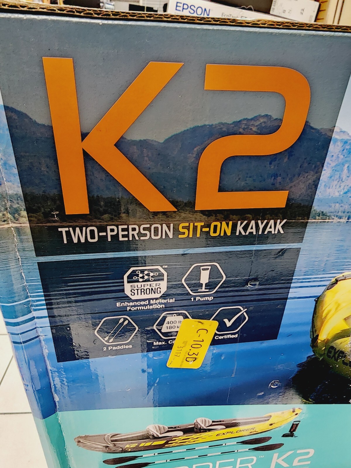 New Intex Explorer K2 2-Person Inflatable Kayak Set W/ Oars and Air Pump Yellow