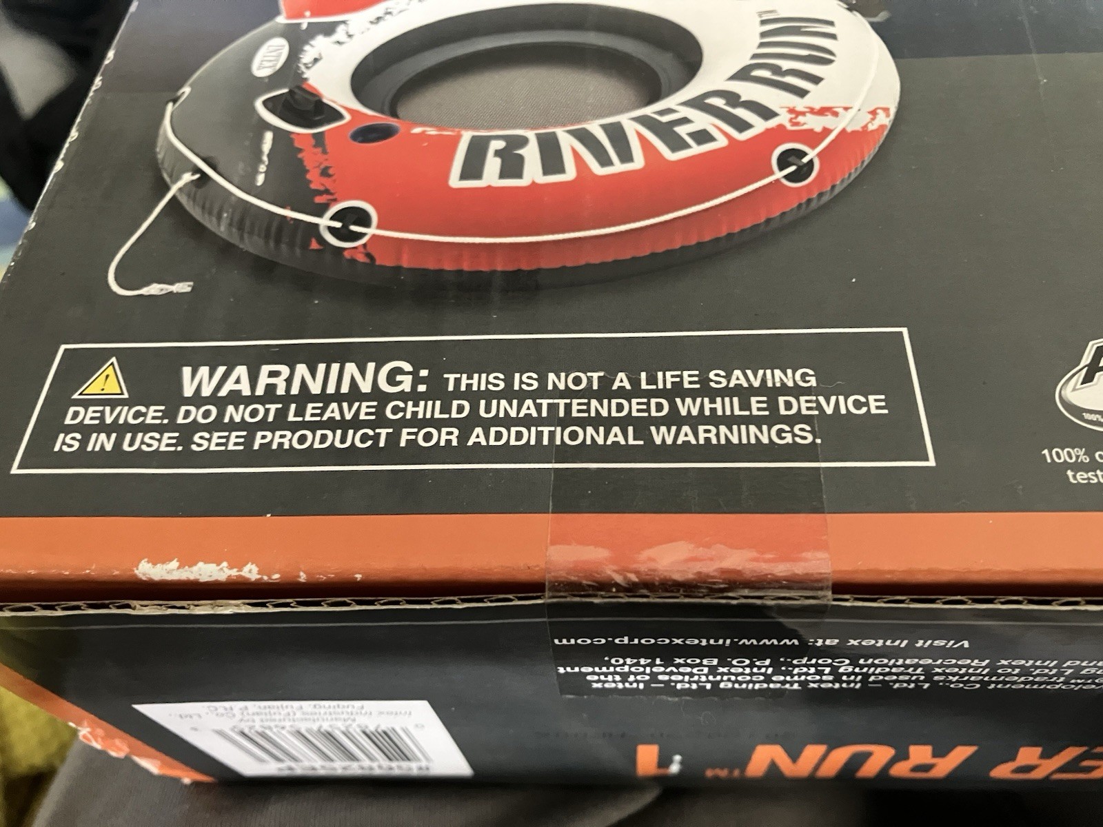 Intex River RunOne Lounge W/Back Support,Tube Float 53” Red & Gray Unopened Box