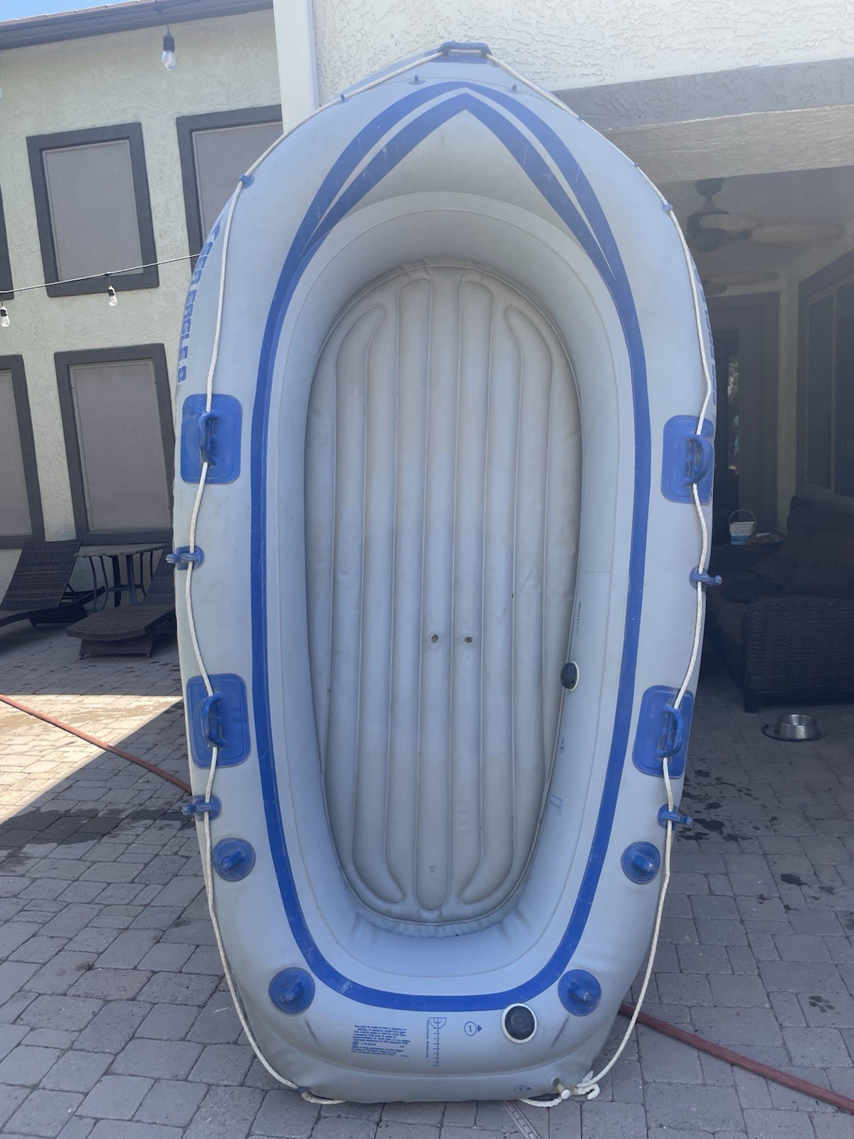 Sea Eagle 8 Heavy Duty Inflatable Raft/Boat With Trolling Motor And Accessories