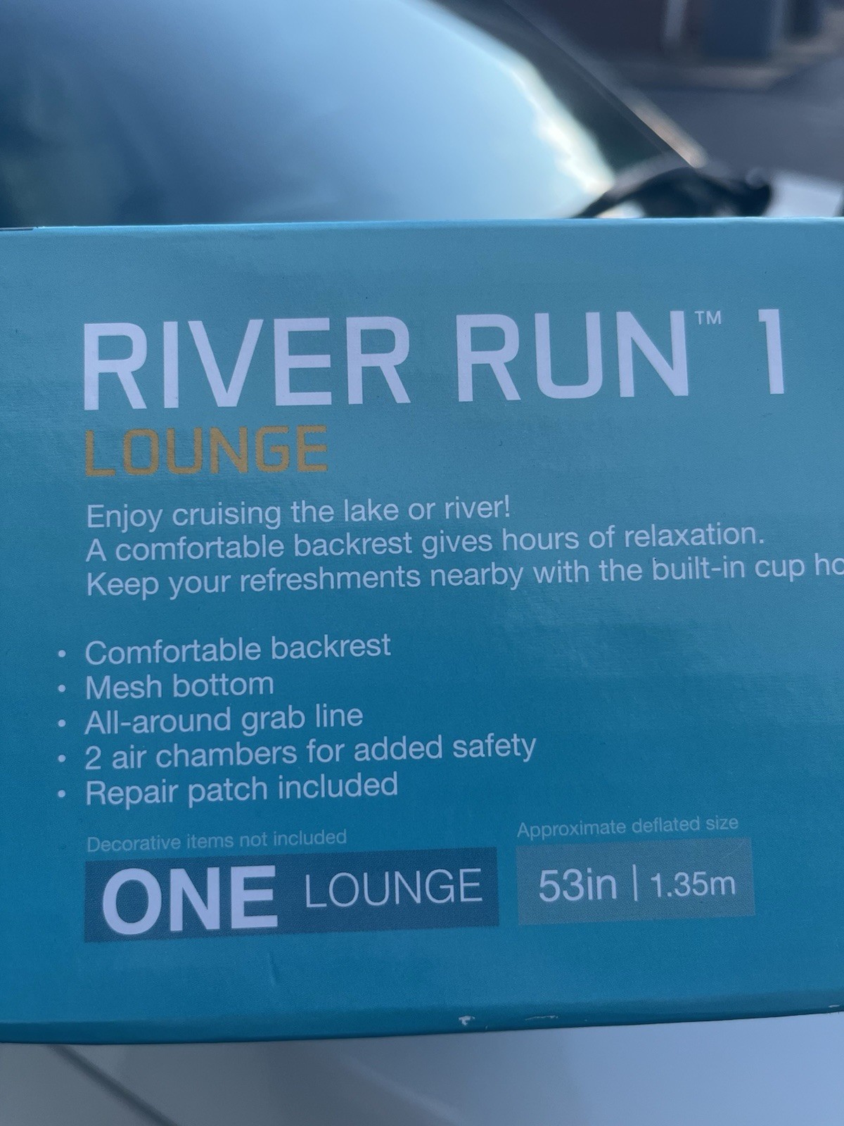Intex River Run I Lounge 53 inch Inflatable Water Connect A Float- Turquoise
