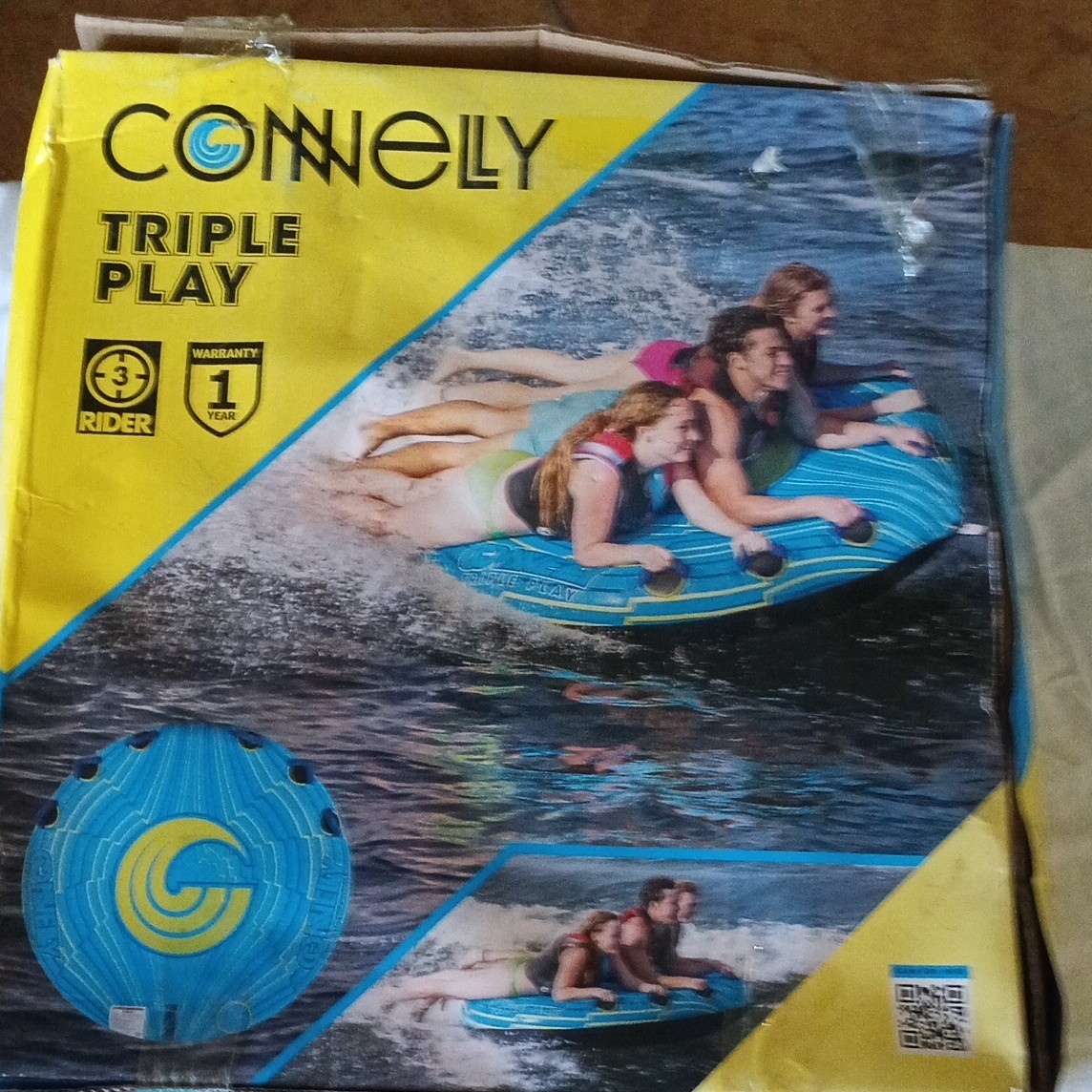 Connelly Triple Play 3 Rider Inflatable Towable Tube Raft