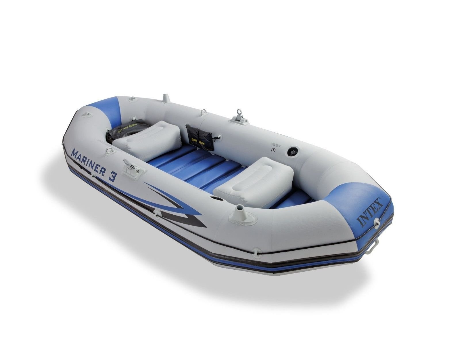 Inflatable Boat 3 Person 54in 880lb Capacity Intex 68373EP Mariner Gray Deluxe